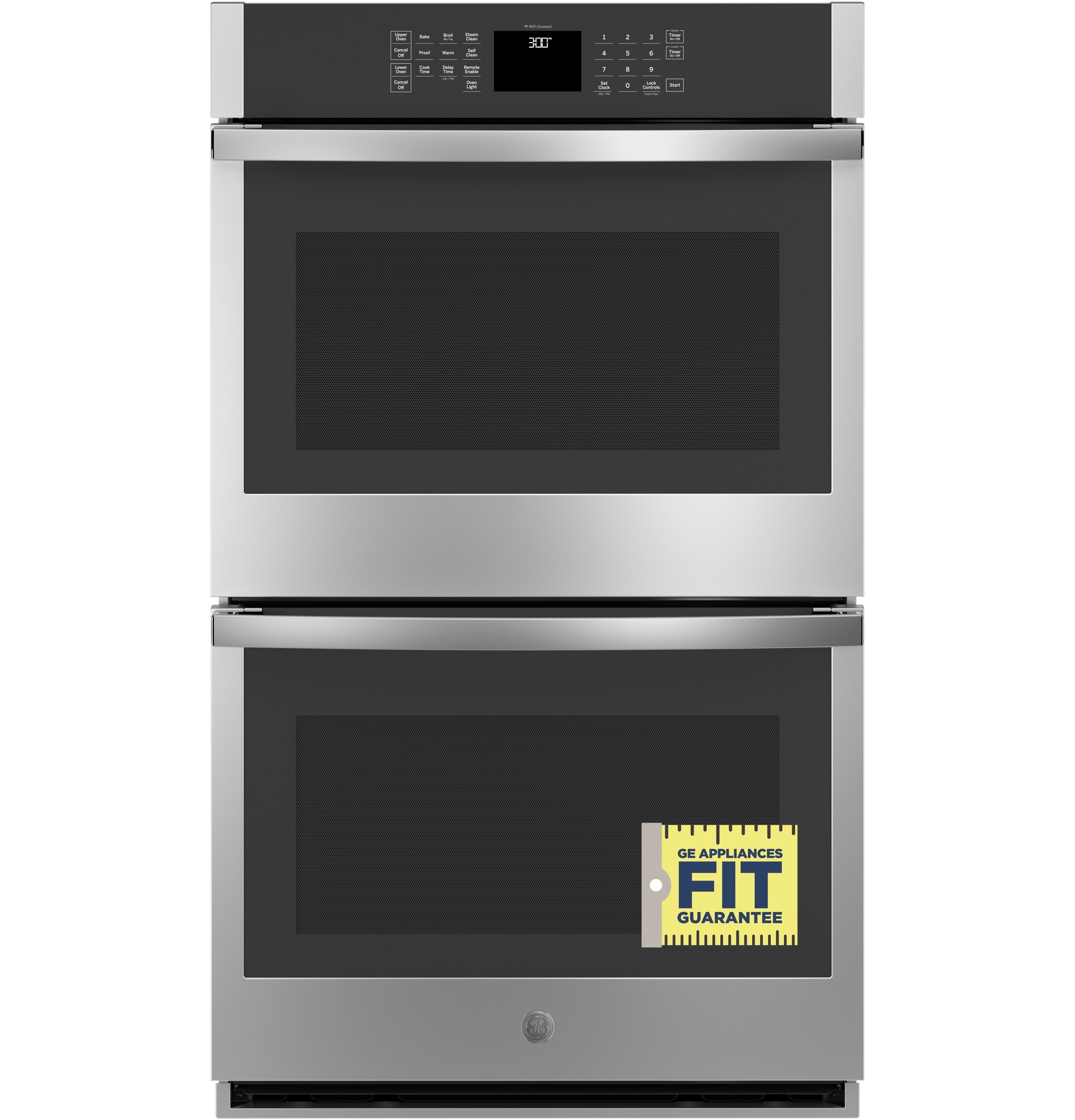 Horno eléctrico doble de 30 pulgadas compatible con Smart y con limpieza automática + a vapor (acero inoxidable)