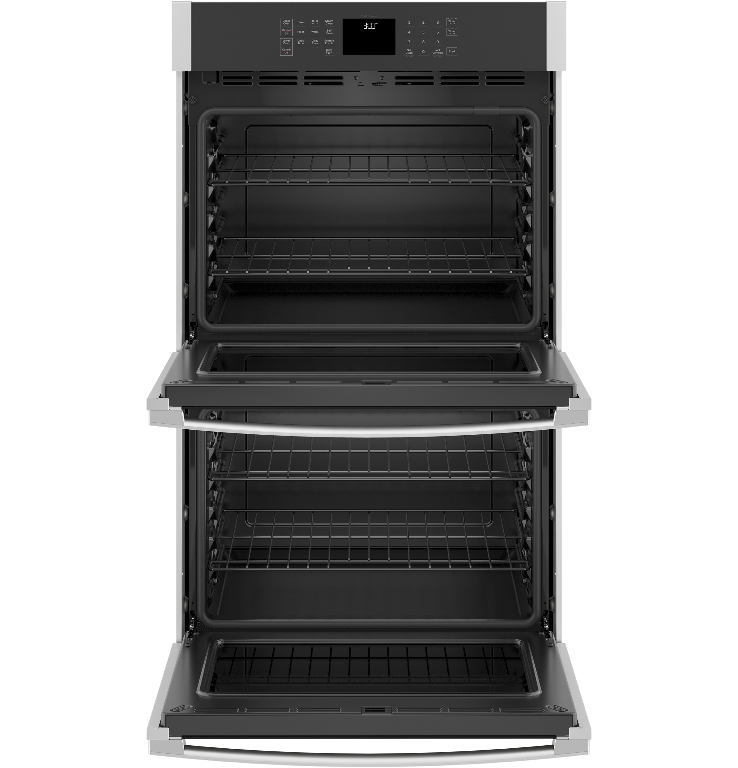 Horno eléctrico doble de 30 pulgadas compatible con Smart y con limpieza automática + a vapor (acero inoxidable)