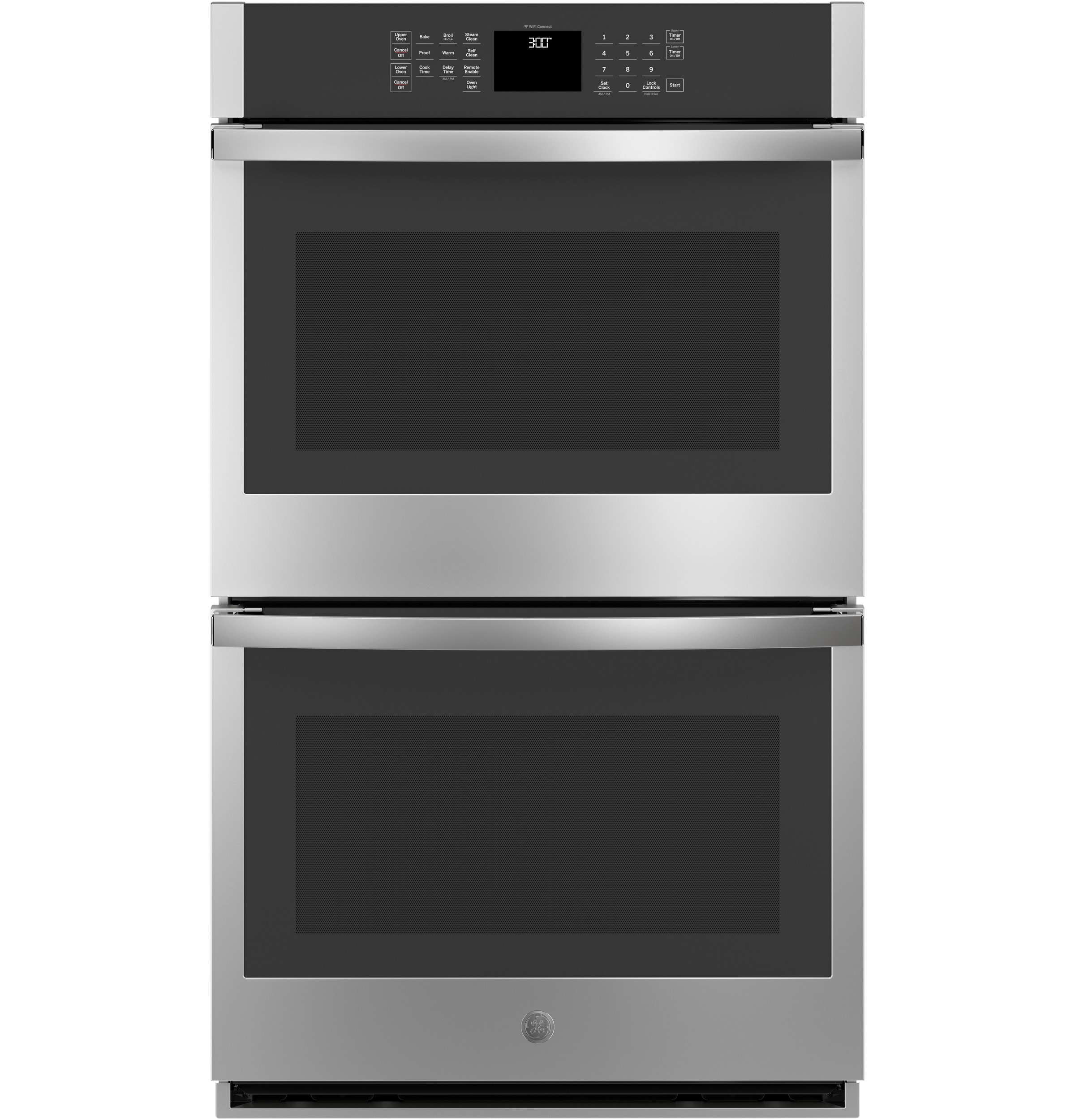 Horno eléctrico doble de 30 pulgadas compatible con Smart y con limpieza automática + a vapor (acero inoxidable)