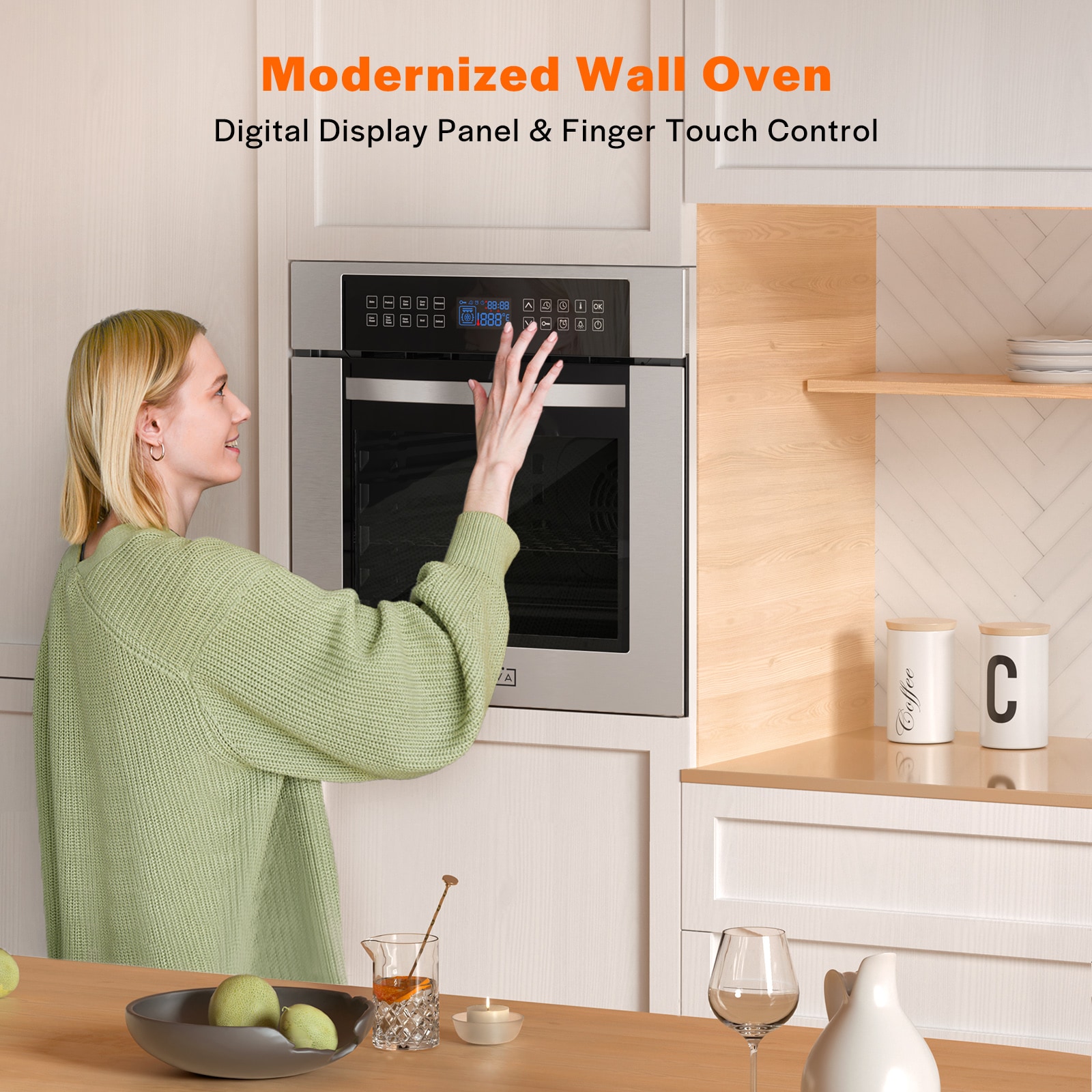 Horno de Pared Eléctrico de 24 pulgadas con Ventilador Individual (Acero Inoxidable) EPV-24WOC02