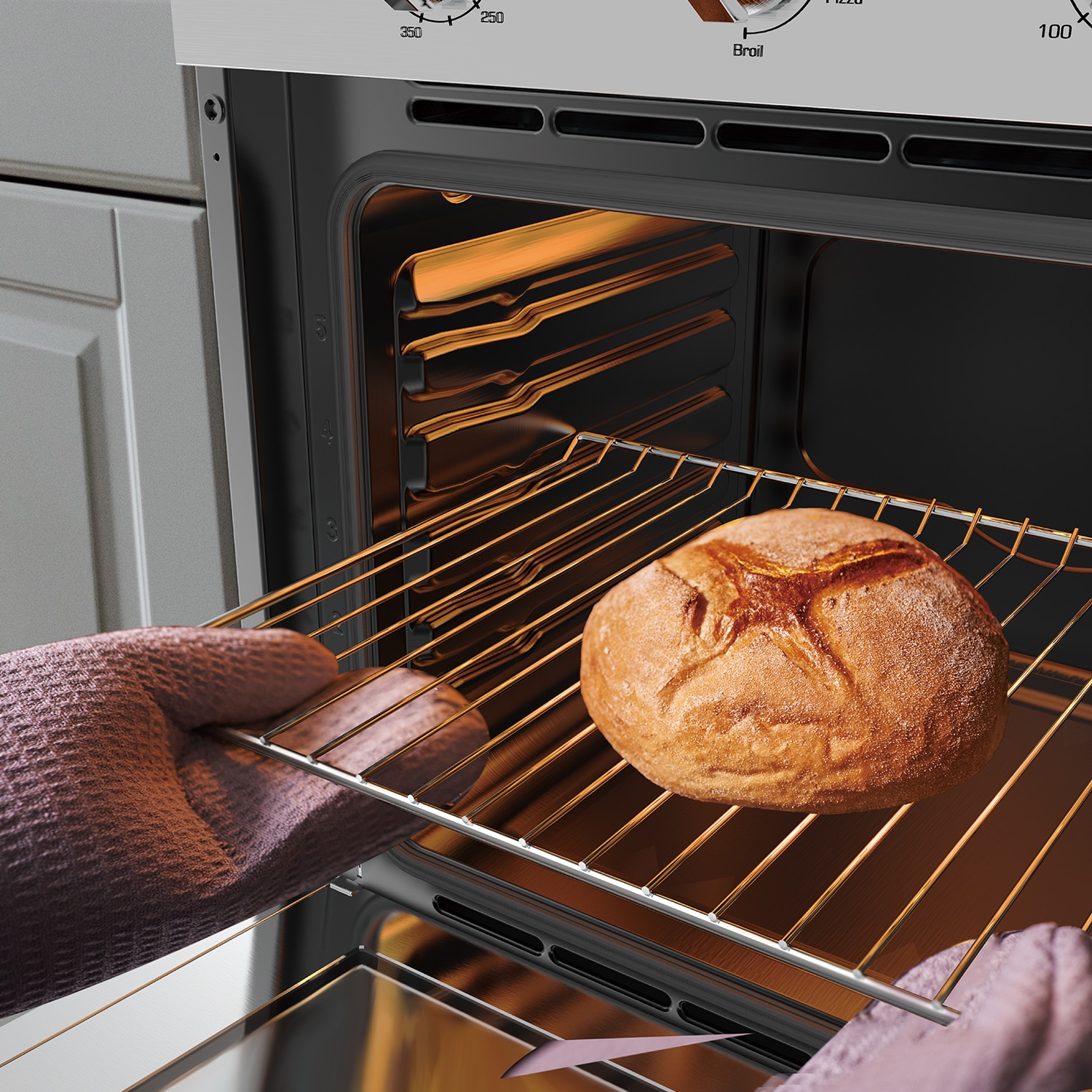 Horno de Pared Eléctrico de 24 Pulgadas, Modelo Nuevo 2024 (Acero Inoxidable)