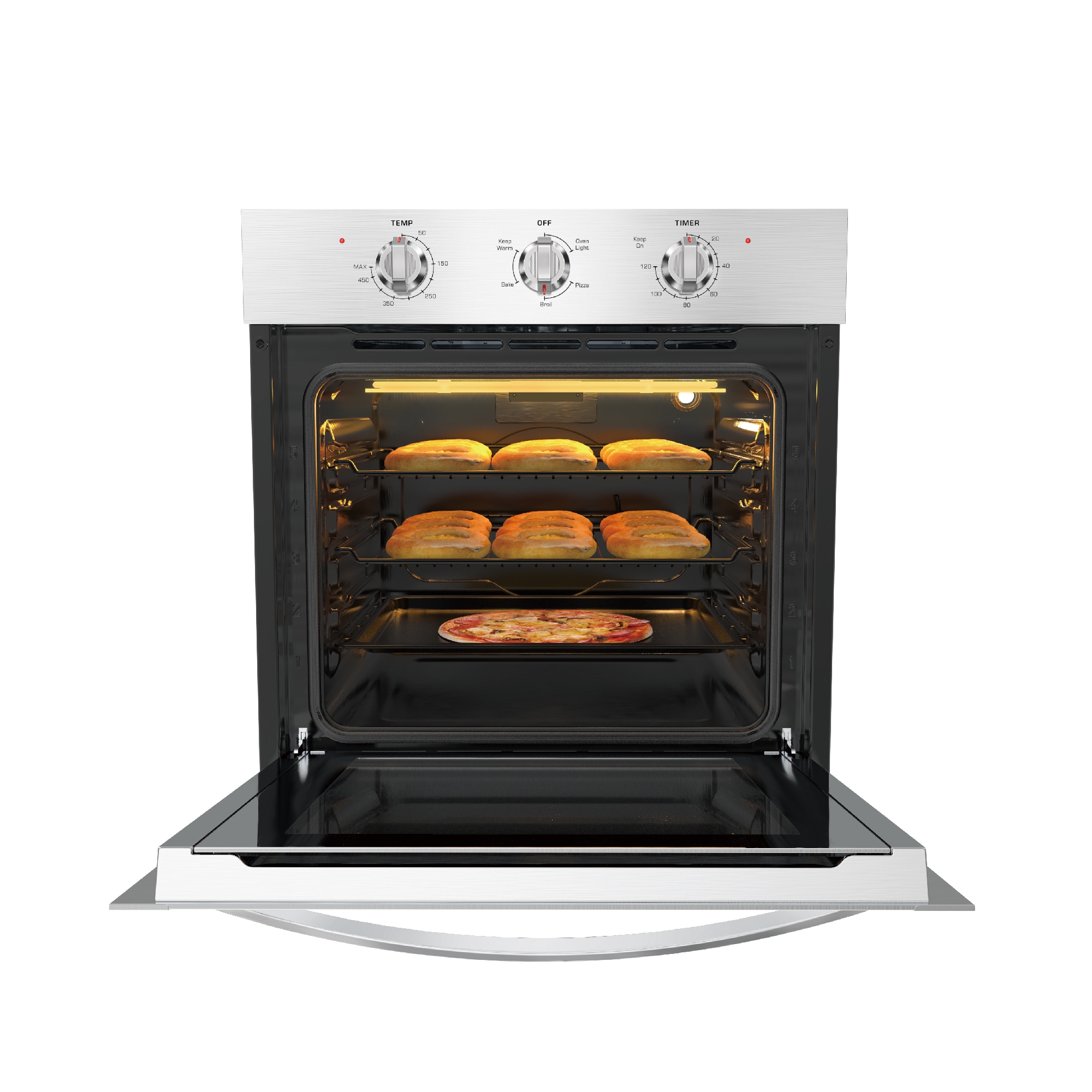 Horno de Pared Eléctrico de 24 Pulgadas, Modelo Nuevo 2024 (Acero Inoxidable)