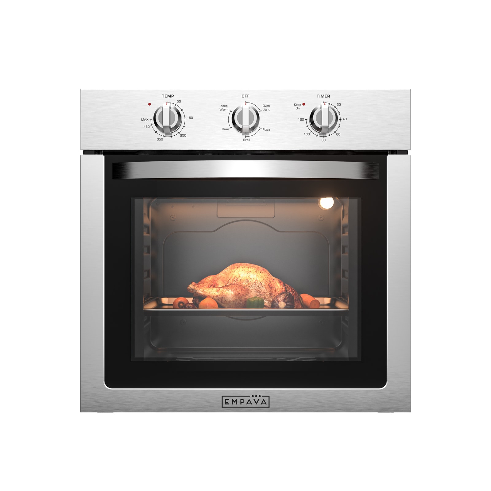 Horno de Pared Eléctrico de 24 Pulgadas, Modelo Nuevo 2024 (Acero Inoxidable)
