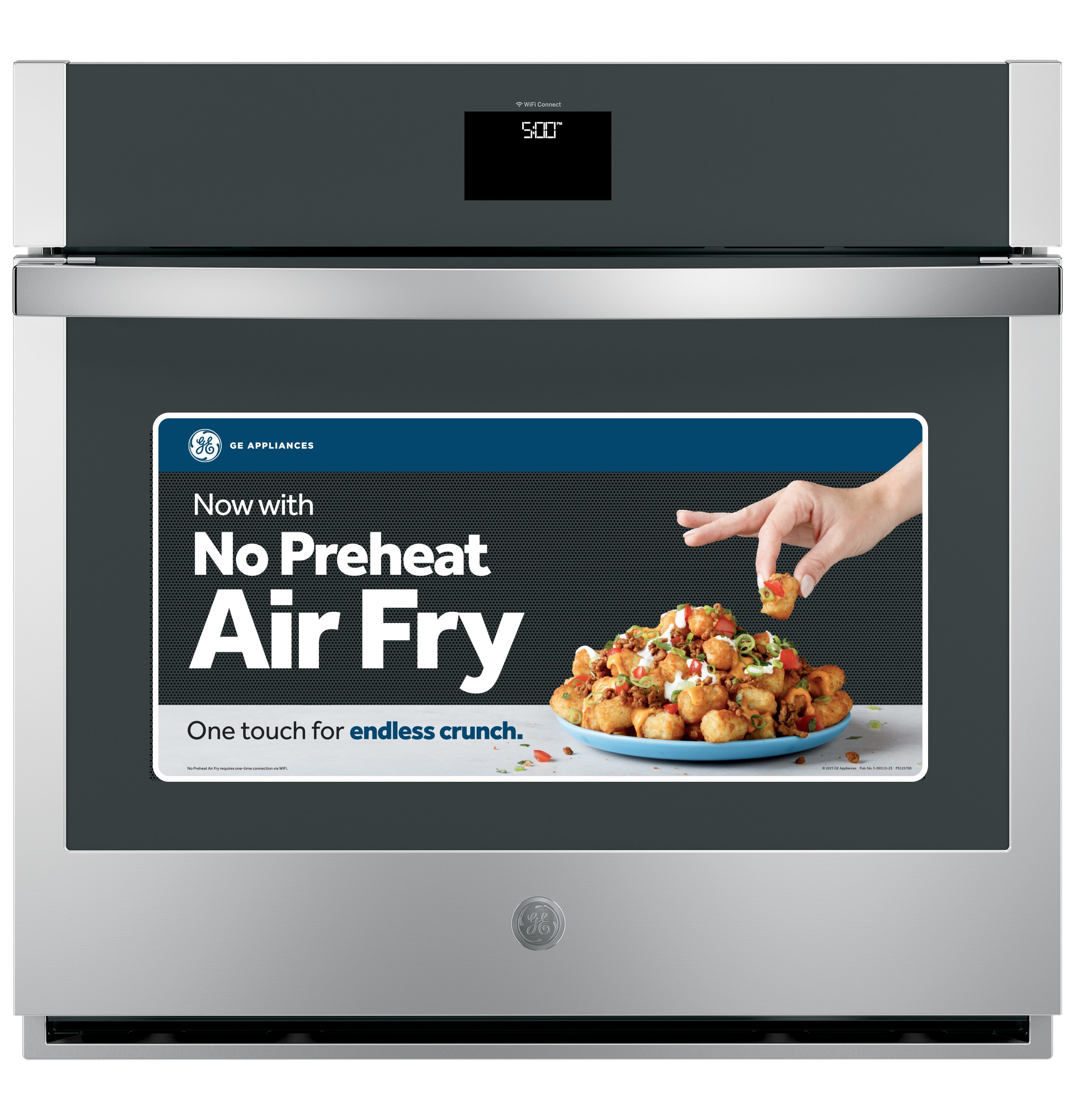 Horno de Pared Eléctrico Individual Inteligente de 30 pulgadas con Freidora de Aire, Convección Verdadera y Autolimpieza a Vapor (Acero Inoxidable)