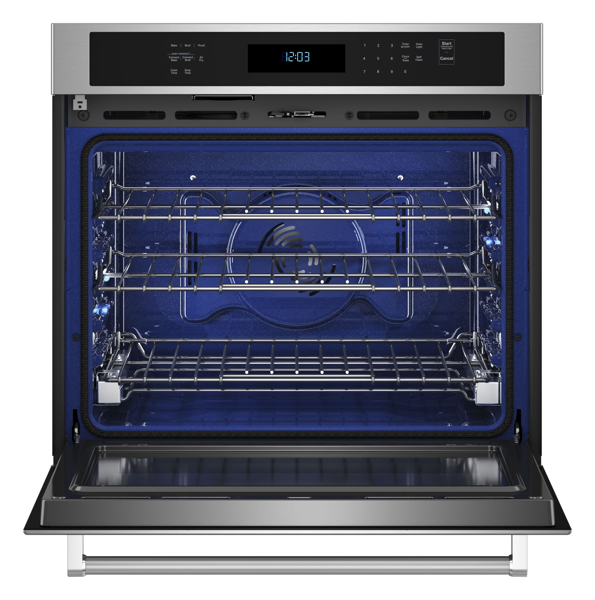 Horno de Pared Eléctrico de 30 pulgadas KitchenAid con Freidora de Aire de Ventilador Único y Autolimpieza (Acero Inoxidable con Acabado PrintShield) KOES530PPS