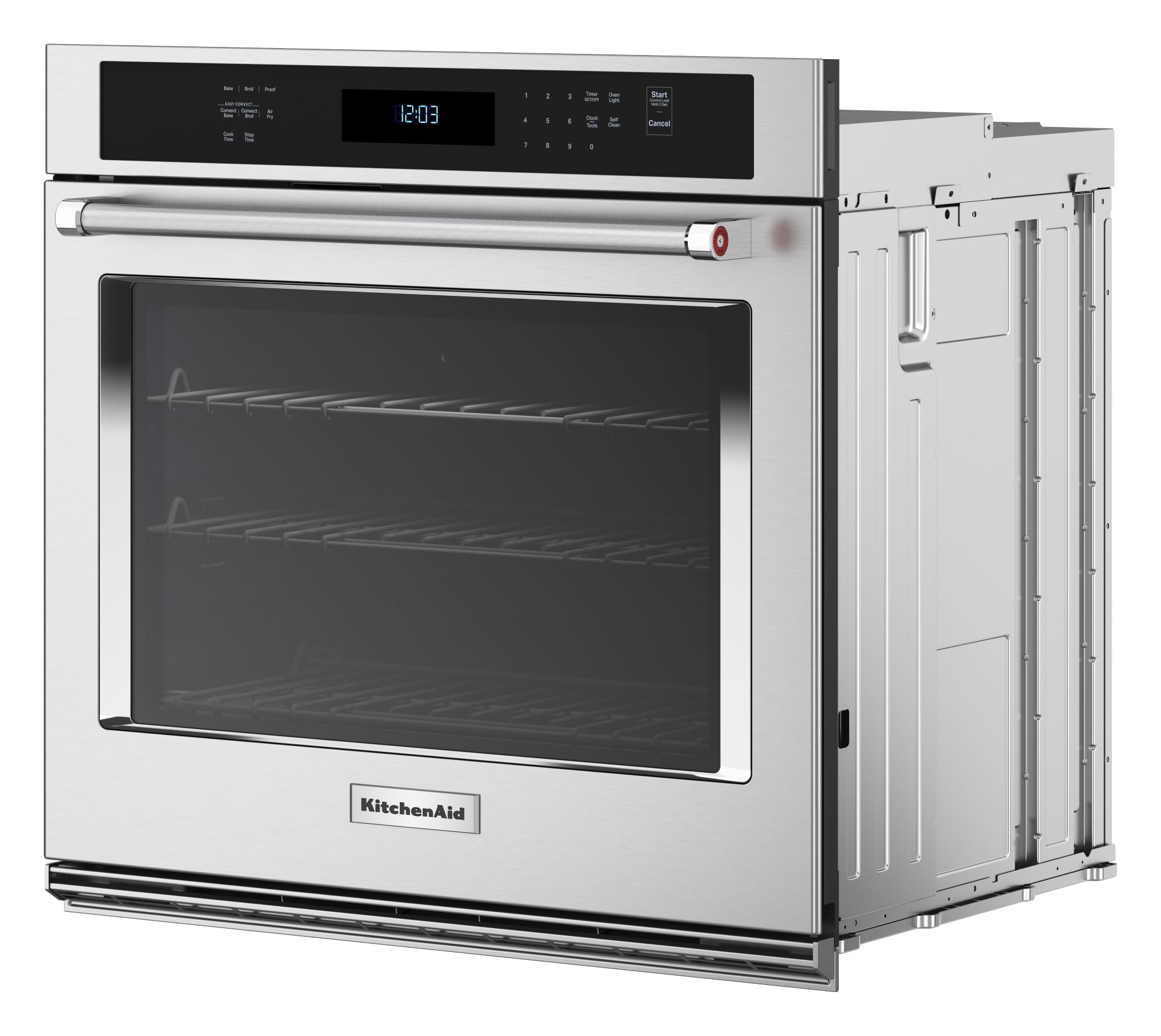 Horno de Pared Eléctrico de 30 pulgadas KitchenAid con Freidora de Aire de Ventilador Único y Autolimpieza (Acero Inoxidable con Acabado PrintShield) KOES530PPS