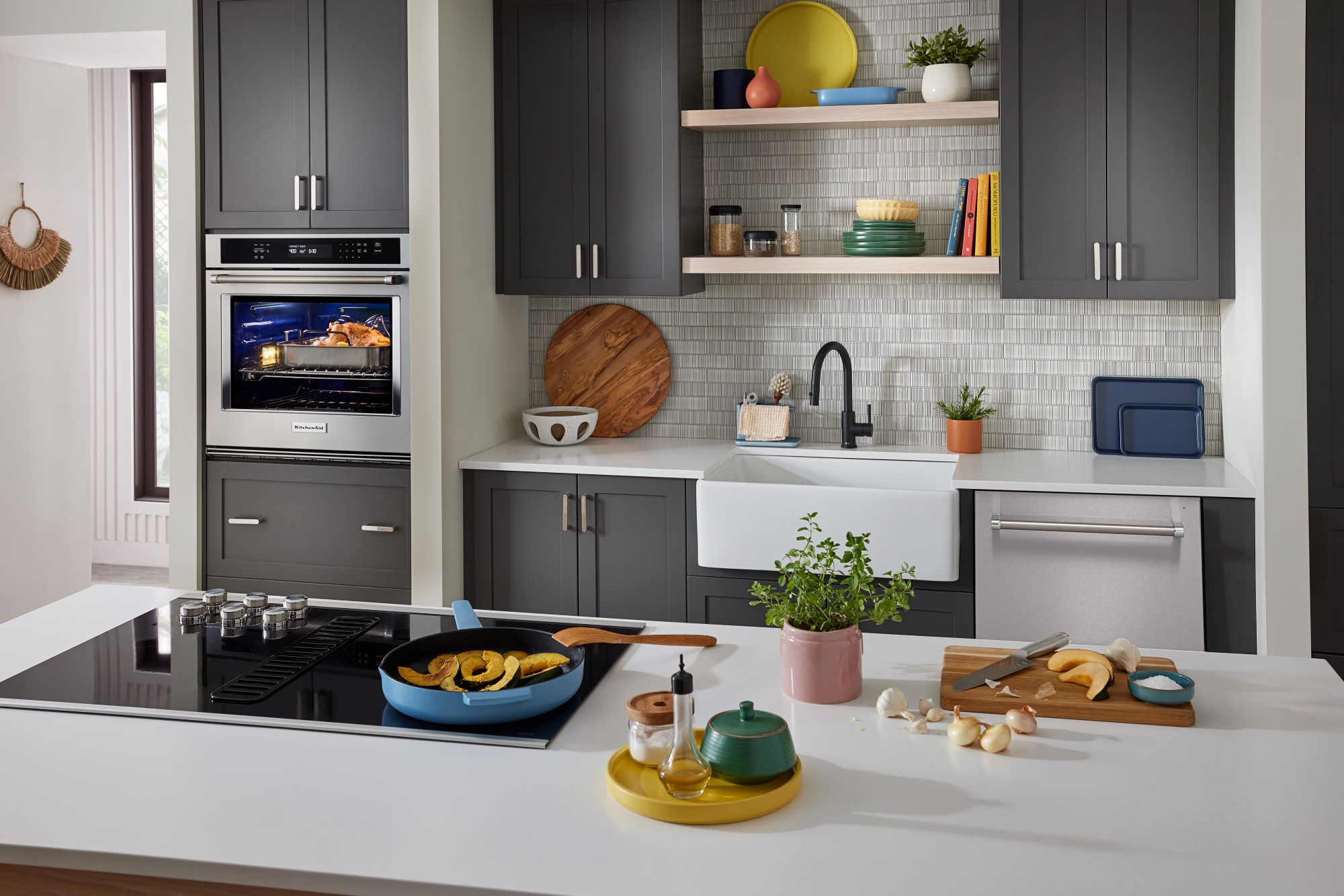 Horno de Pared Eléctrico de 30 pulgadas KitchenAid con Freidora de Aire de Ventilador Único y Autolimpieza (Acero Inoxidable con Acabado PrintShield) KOES530PPS