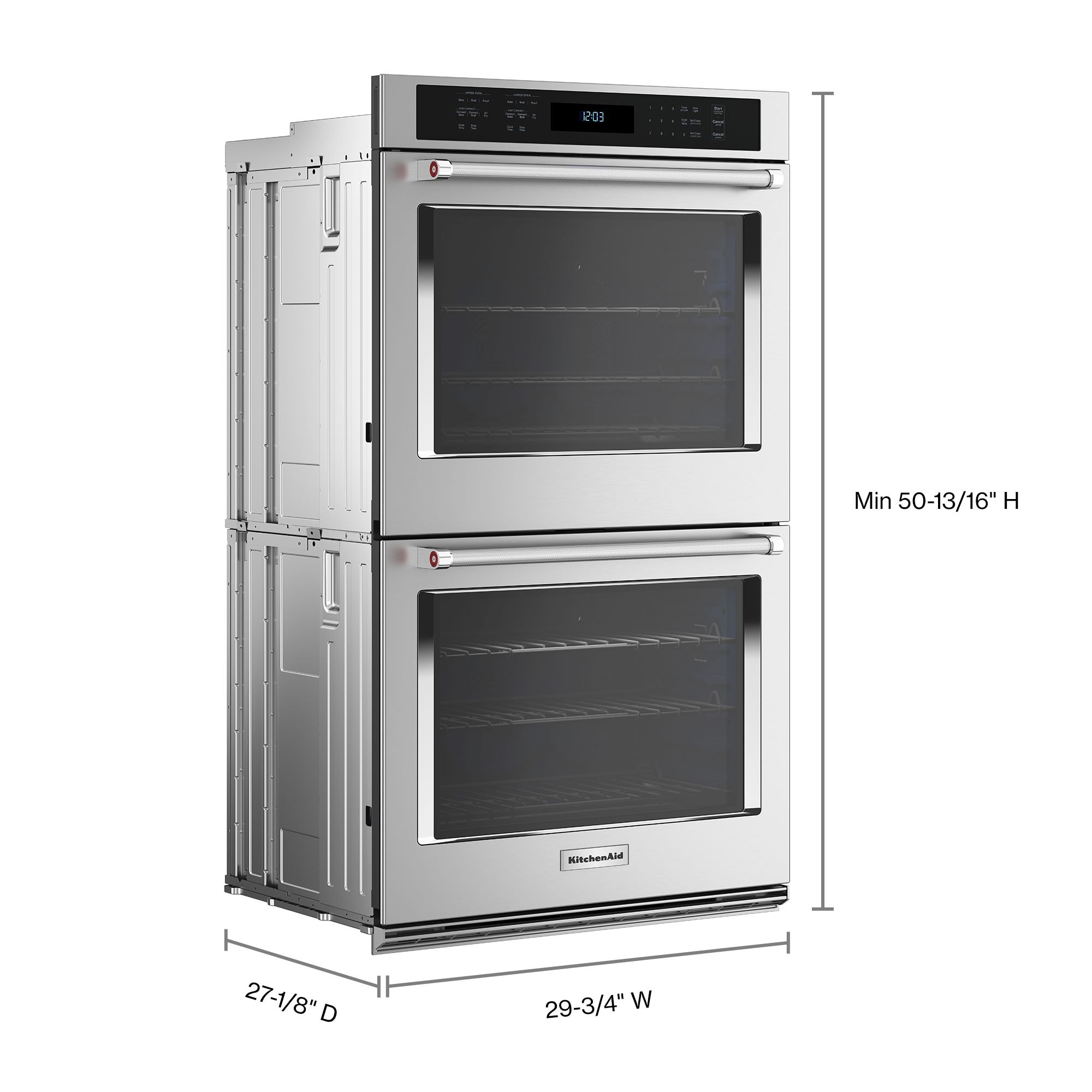 Horno eléctrico doble de pared de 30 pulgadas de KitchenAid con freidora de aire y autolimpieza (acero inoxidable con acabado PrintShield) KOED530PPS