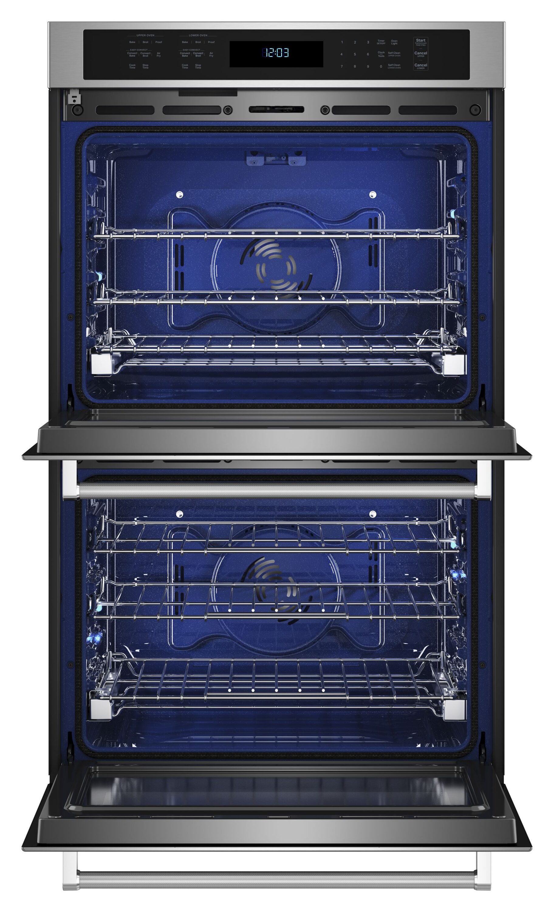 Horno eléctrico doble de pared de 30 pulgadas de KitchenAid con freidora de aire y autolimpieza (acero inoxidable con acabado PrintShield) KOED530PPS