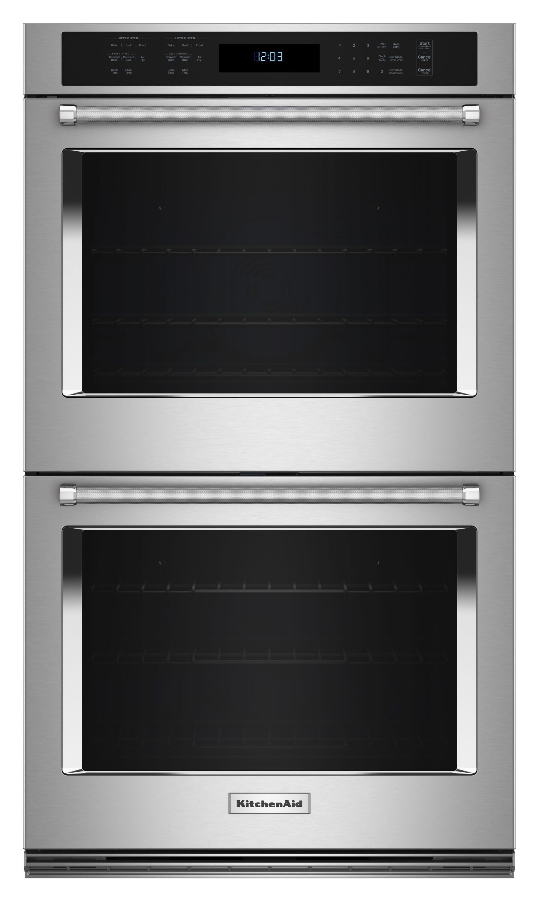 Horno eléctrico doble de pared de 30 pulgadas de KitchenAid con freidora de aire y autolimpieza (acero inoxidable con acabado PrintShield) KOED530PPS