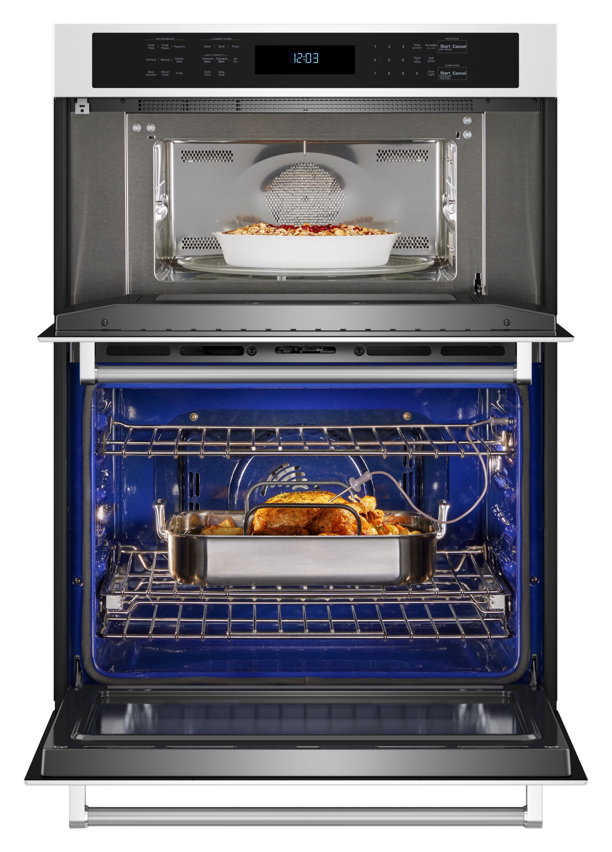 Combo de horno de pared de 30 pulgadas con microondas y freidora de aire autolimpiante de KitchenAid (Blanco) KOEC530PWH