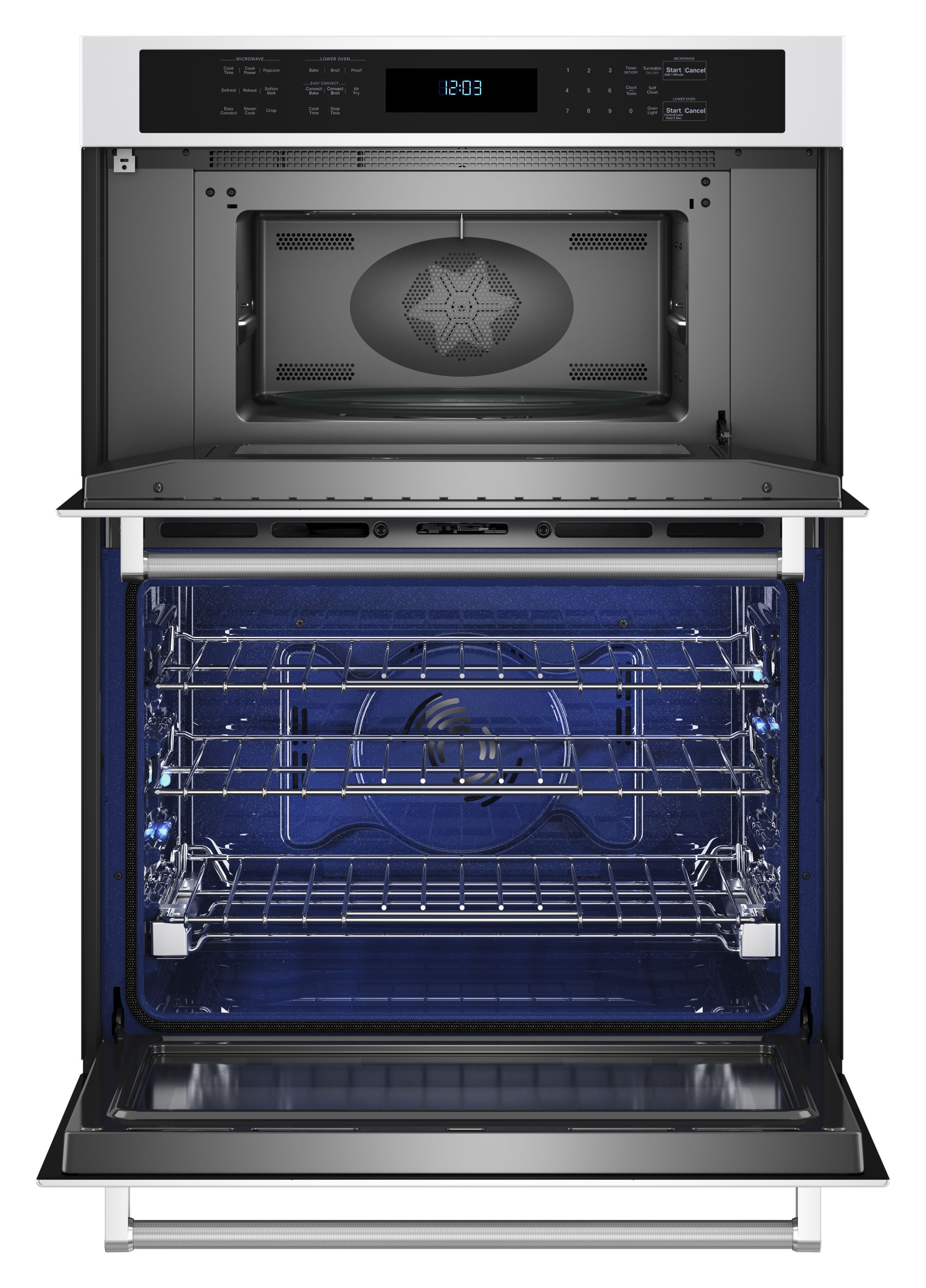 Combo de horno de pared de 30 pulgadas con microondas y freidora de aire autolimpiante de KitchenAid (Blanco) KOEC530PWH