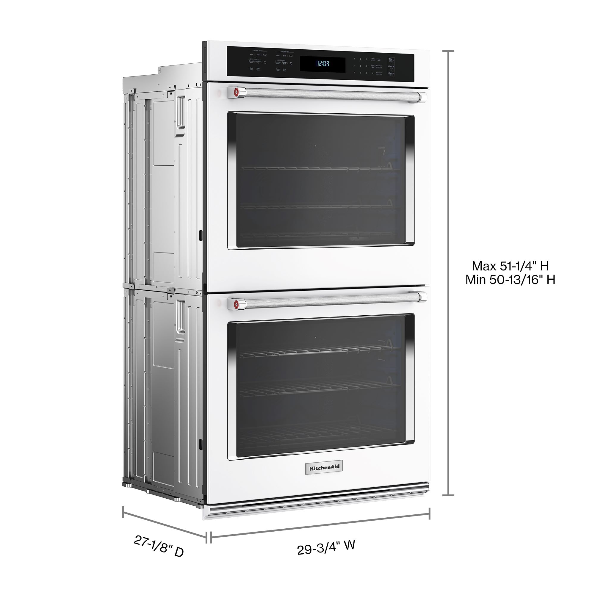 Horno de Pared Eléctrico Doble de 30 pulgadas KitchenAid con Freidora de Aire y Autolimpieza (Blanco)