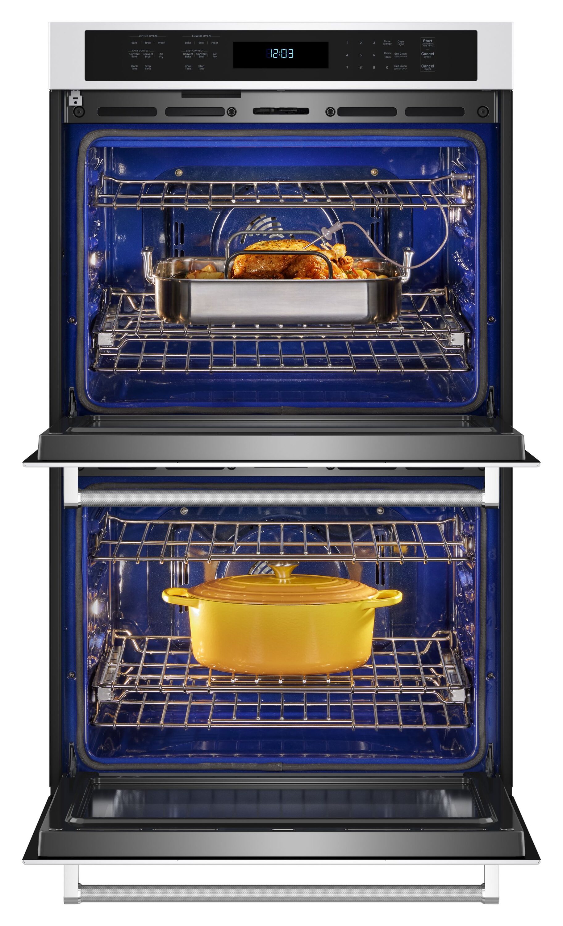 Horno de Pared Eléctrico Doble de 30 pulgadas KitchenAid con Freidora de Aire y Autolimpieza (Blanco)