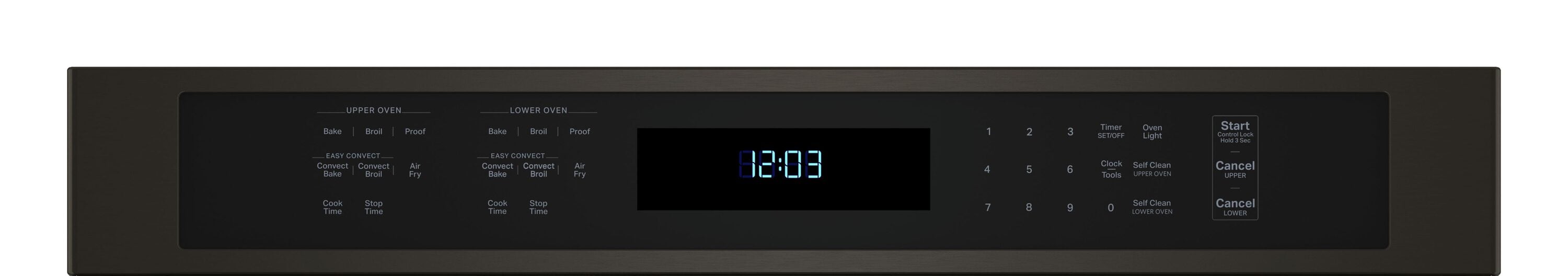 Horno de pared eléctrico doble de 30 pulgadas de KitchenAid con función de freír al aire y autolimpieza (negro acero inoxidable con acabado PrintShield) KOED530PBS