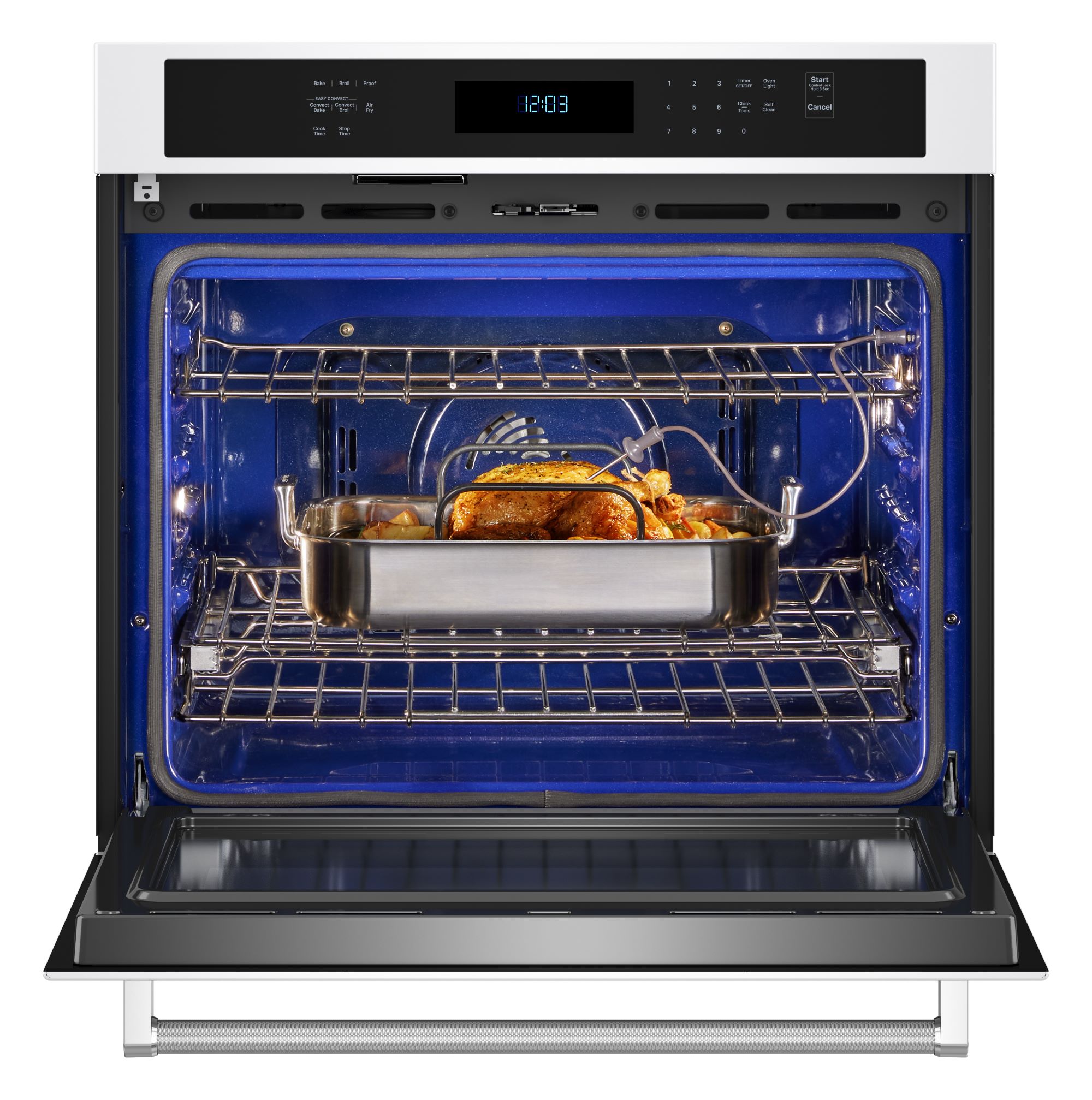 Horno de Pared Eléctrico de 30 Pulgadas de KitchenAid con Freidora de Aire de Ventilador Único y Autolimpieza (Blanco) KOES530PWH.