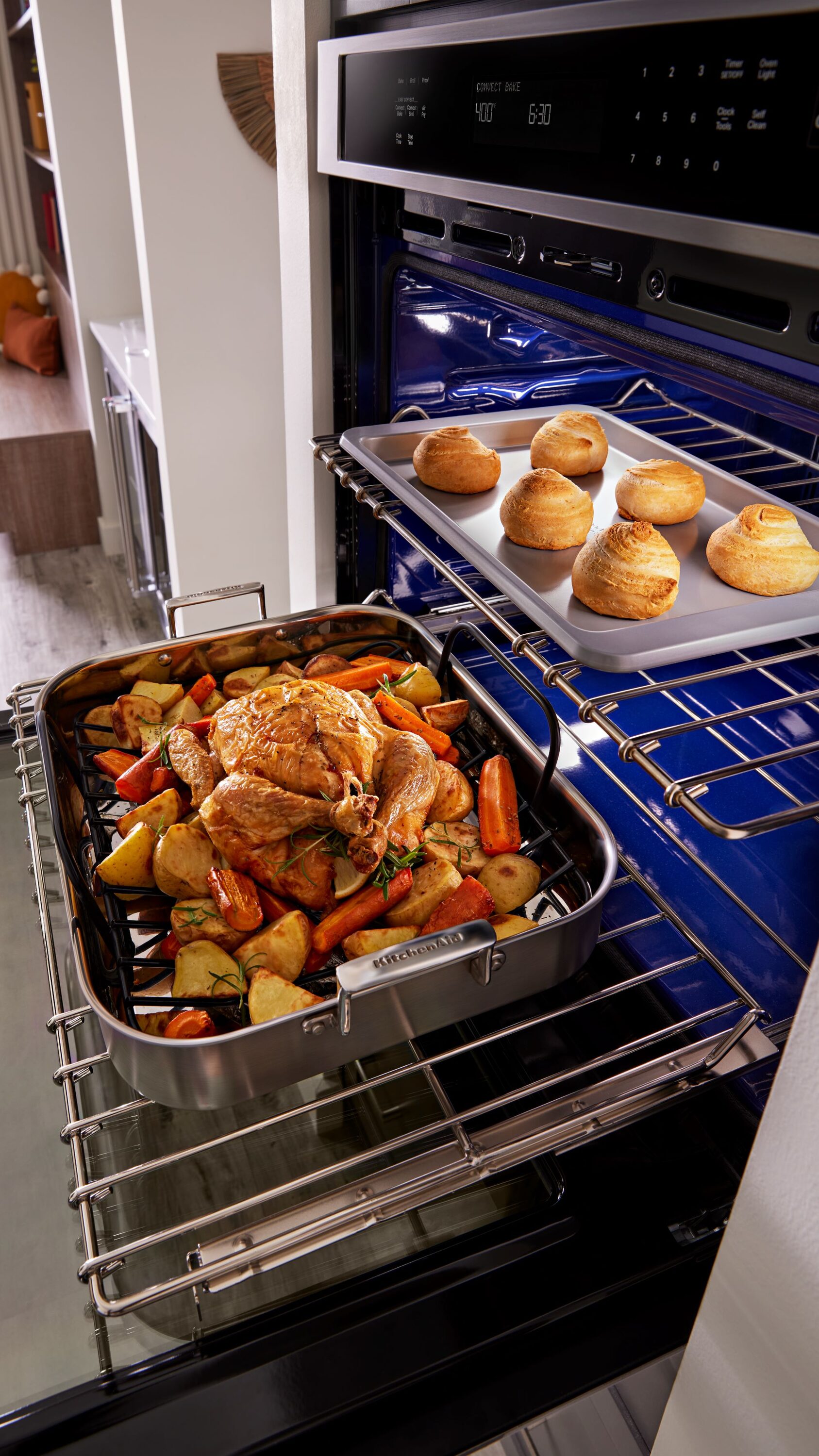 Horno de Pared Eléctrico de 30 Pulgadas de KitchenAid con Freidora de Aire de Ventilador Único y Autolimpieza (Blanco) KOES530PWH.
