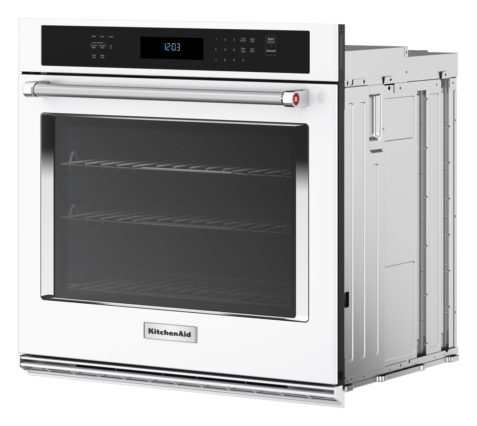 Horno de Pared Eléctrico de 30 Pulgadas de KitchenAid con Freidora de Aire de Ventilador Único y Autolimpieza (Blanco) KOES530PWH.