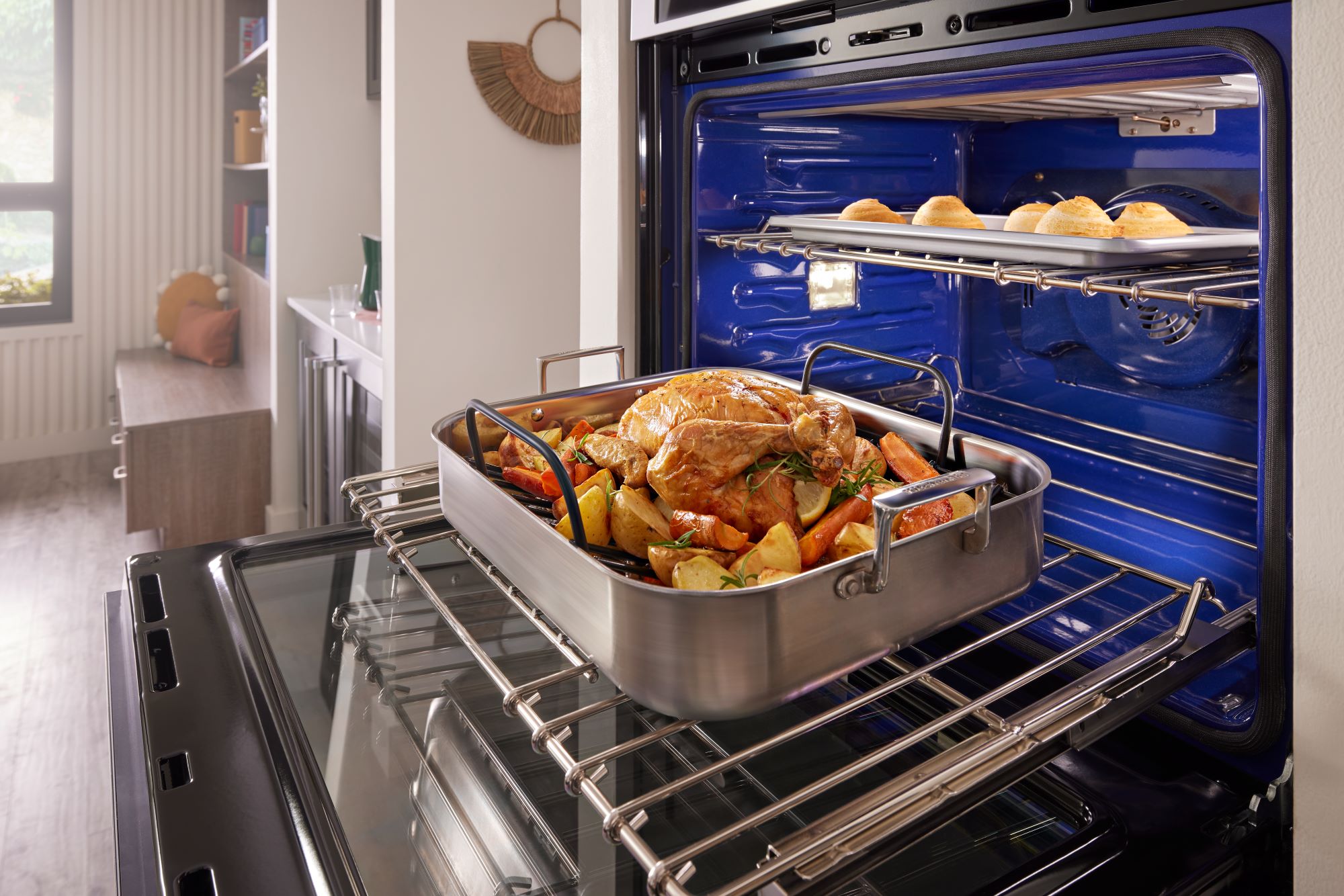 Horno de Pared Eléctrico de 30 Pulgadas de KitchenAid con Freidora de Aire de Ventilador Único y Autolimpieza (Blanco) KOES530PWH.