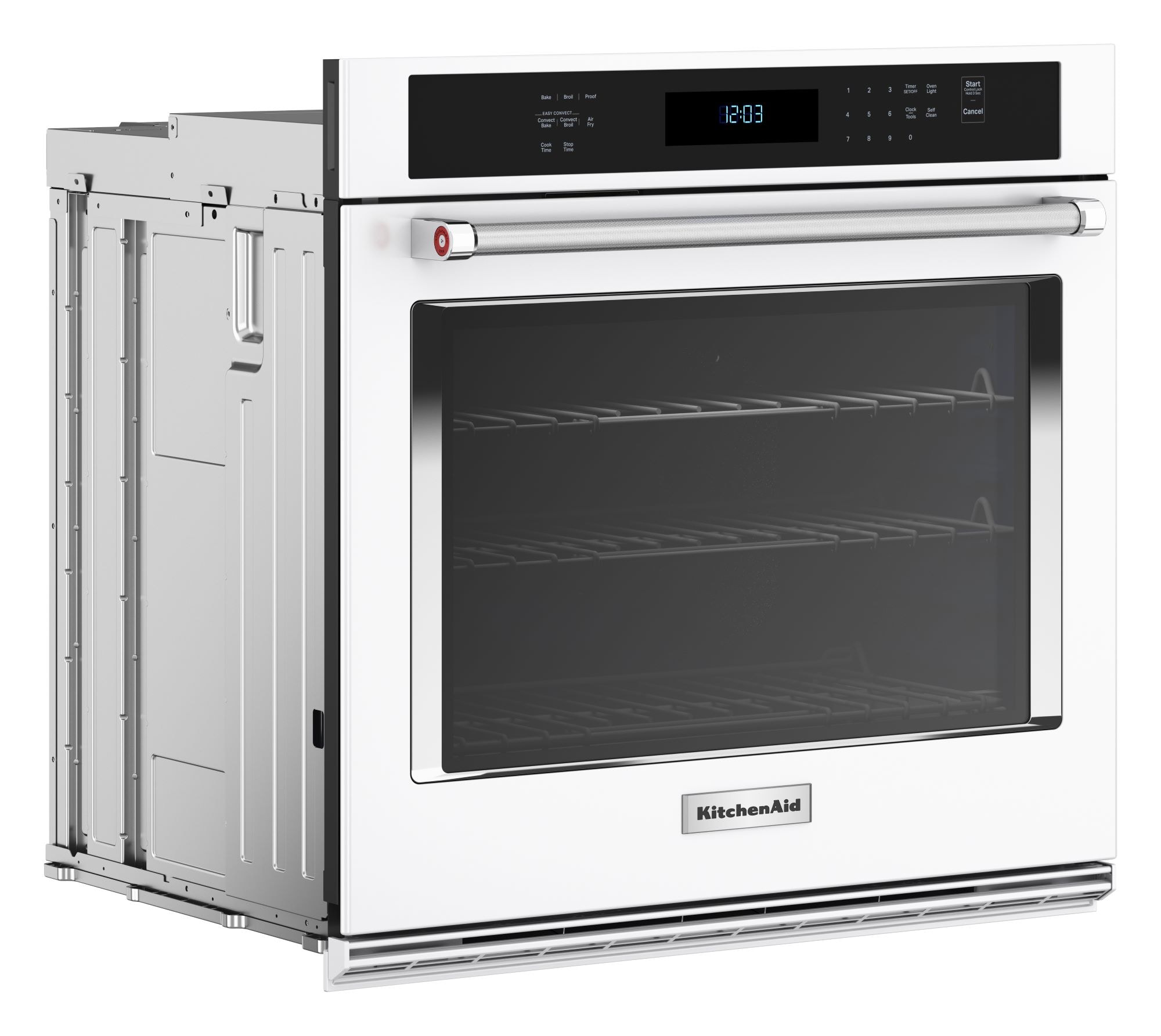 Horno de Pared Eléctrico de 30 Pulgadas de KitchenAid con Freidora de Aire de Ventilador Único y Autolimpieza (Blanco) KOES530PWH.