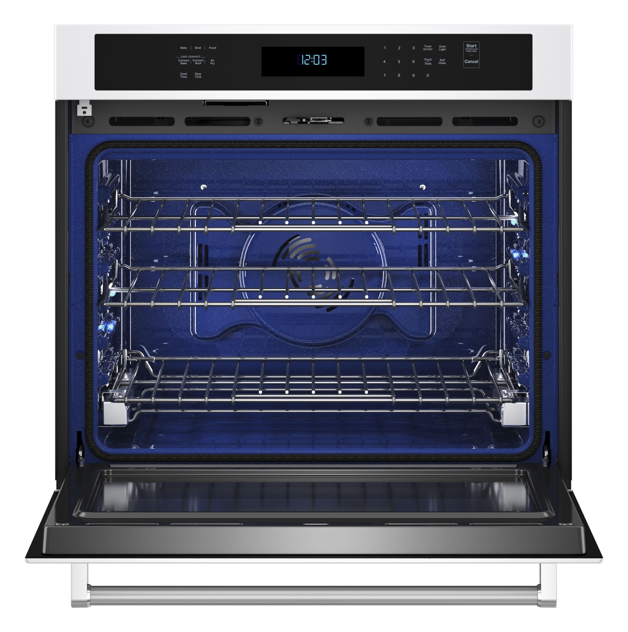 Horno de Pared Eléctrico de 30 Pulgadas de KitchenAid con Freidora de Aire de Ventilador Único y Autolimpieza (Blanco) KOES530PWH.
