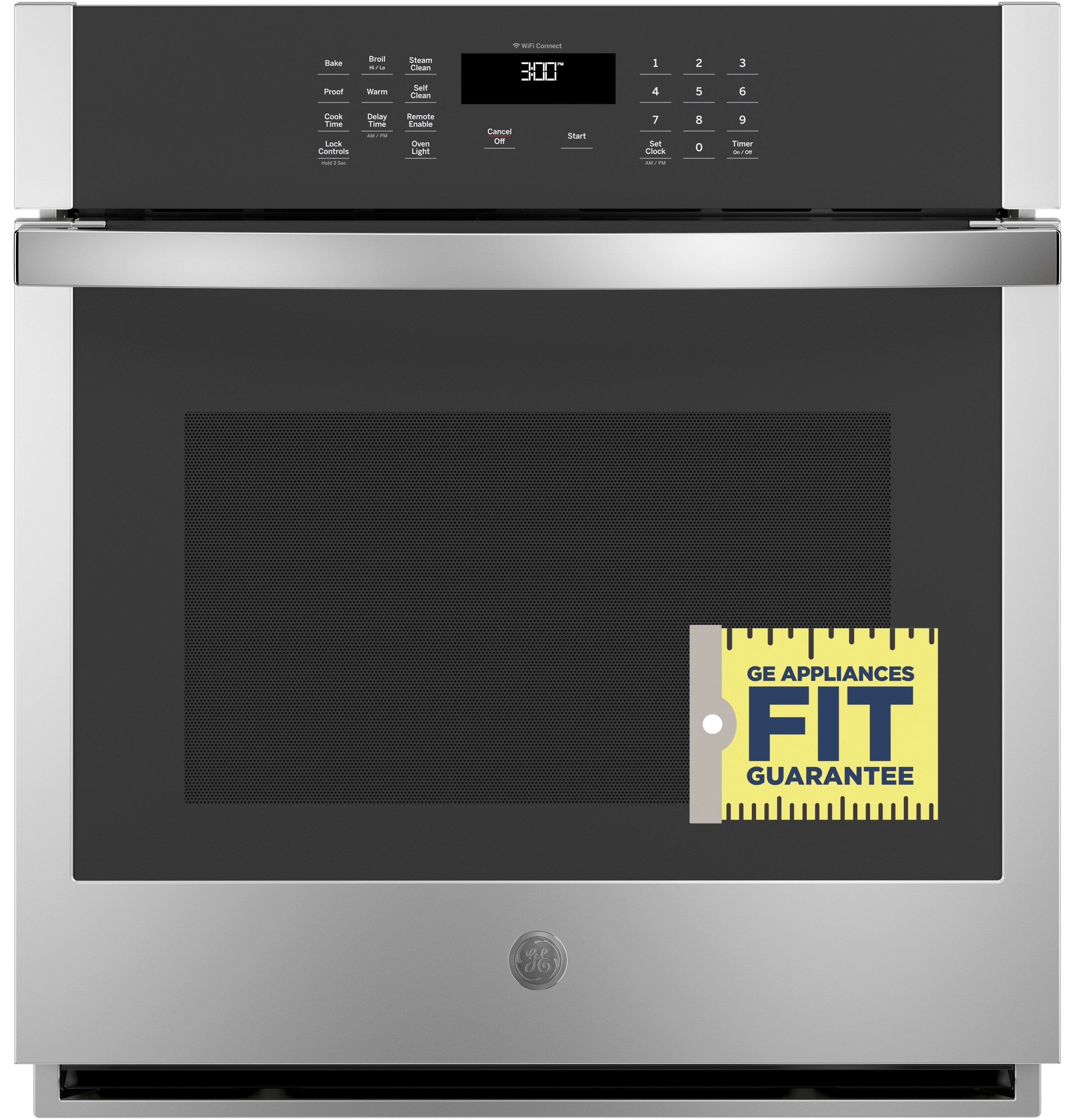 Horno eléctrico de pared individual Smart Compatible de 27 pulgadas con limpieza a vapor (acero inoxidable)