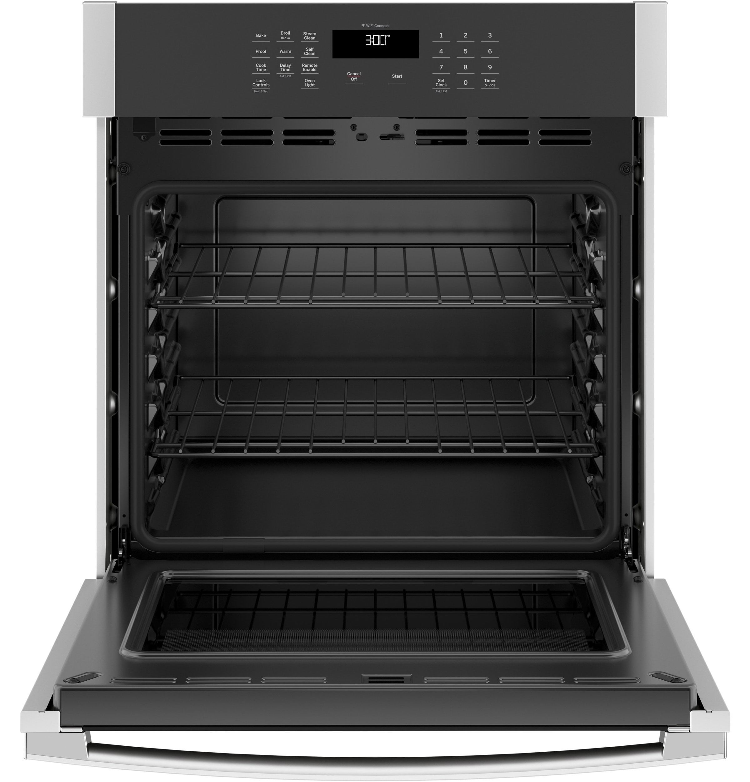 Horno eléctrico de pared individual Smart Compatible de 27 pulgadas con limpieza a vapor (acero inoxidable)