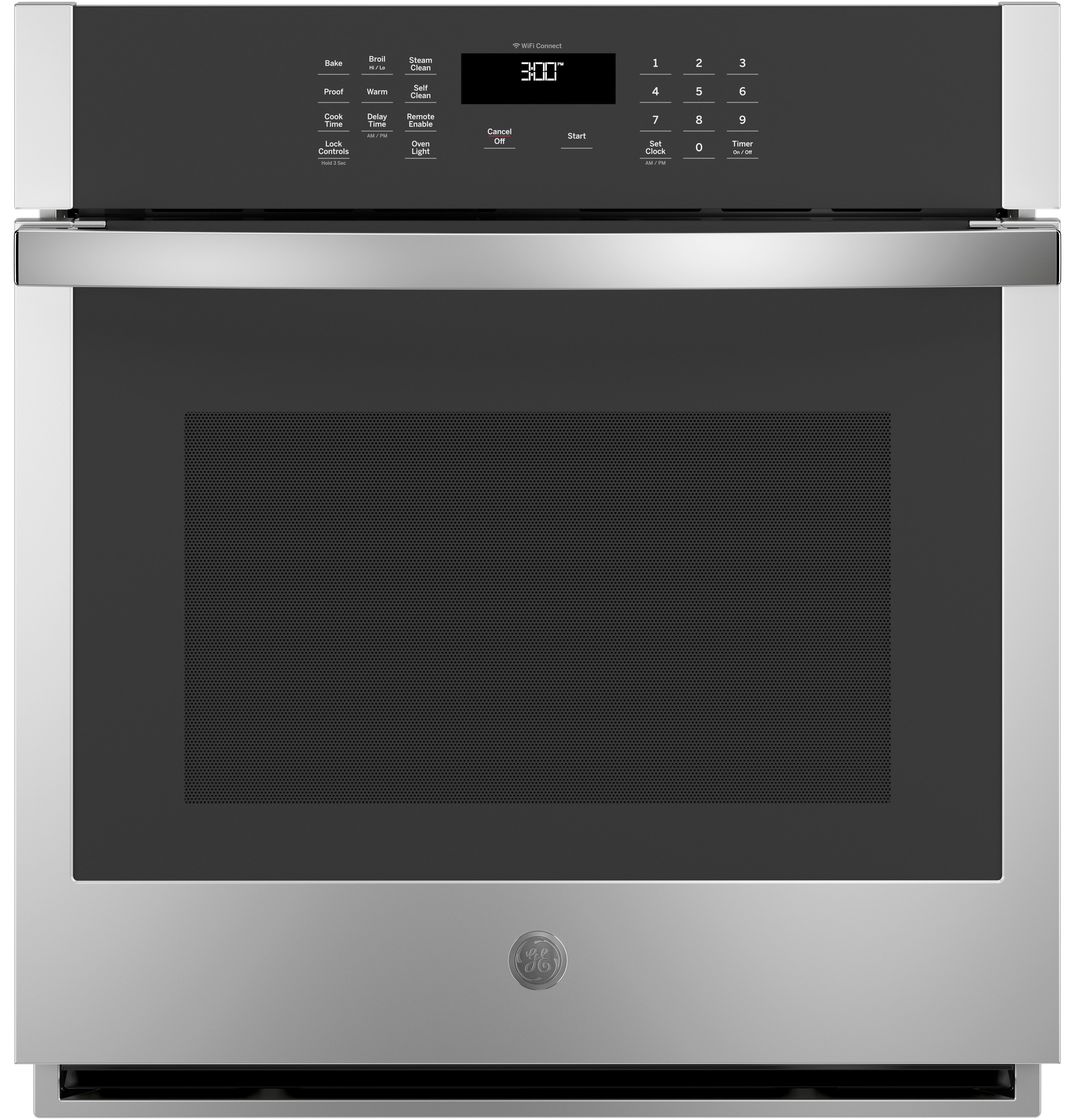 Horno eléctrico de pared individual Smart Compatible de 27 pulgadas con limpieza a vapor (acero inoxidable)