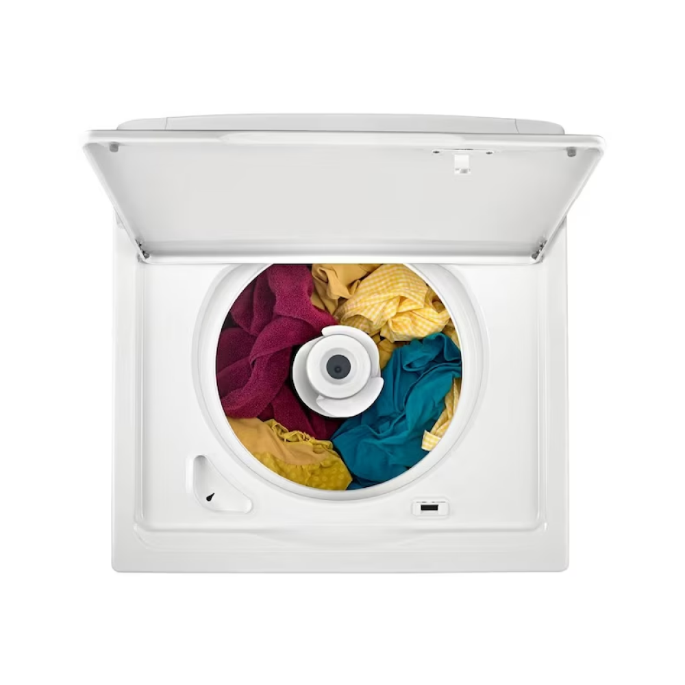Lavadora de carga superior de alta eficiencia con agitador y profunda capacidad de 3.5 pies cúbicos (blanca) Whirlpool Deep Water Wash.