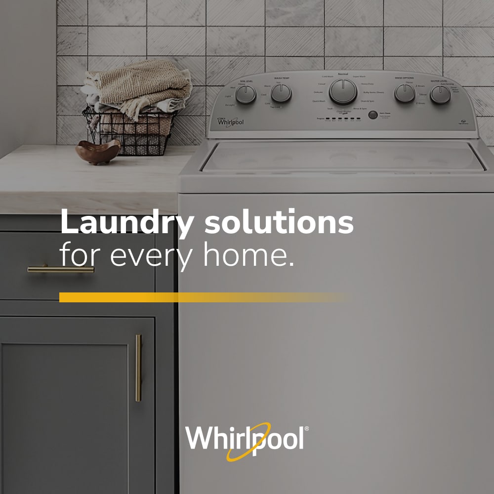 Lavadora de carga superior de alta eficiencia con agitador y profunda capacidad de 3.5 pies cúbicos (blanca) Whirlpool Deep Water Wash.