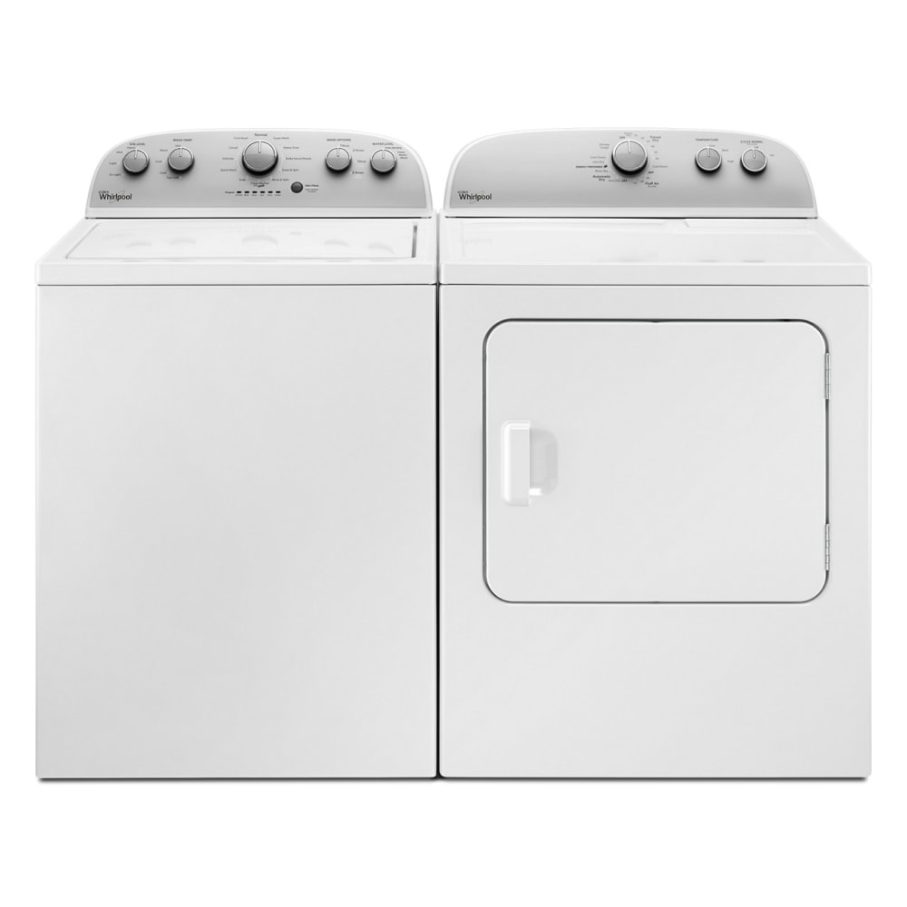 Lavadora de carga superior de alta eficiencia con agitador y profunda capacidad de 3.5 pies cúbicos (blanca) Whirlpool Deep Water Wash.