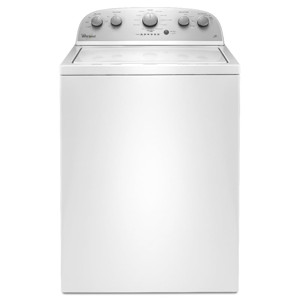 Lavadora de carga superior de alta eficiencia con agitador y profunda capacidad de 3.5 pies cúbicos (blanca) Whirlpool Deep Water Wash.