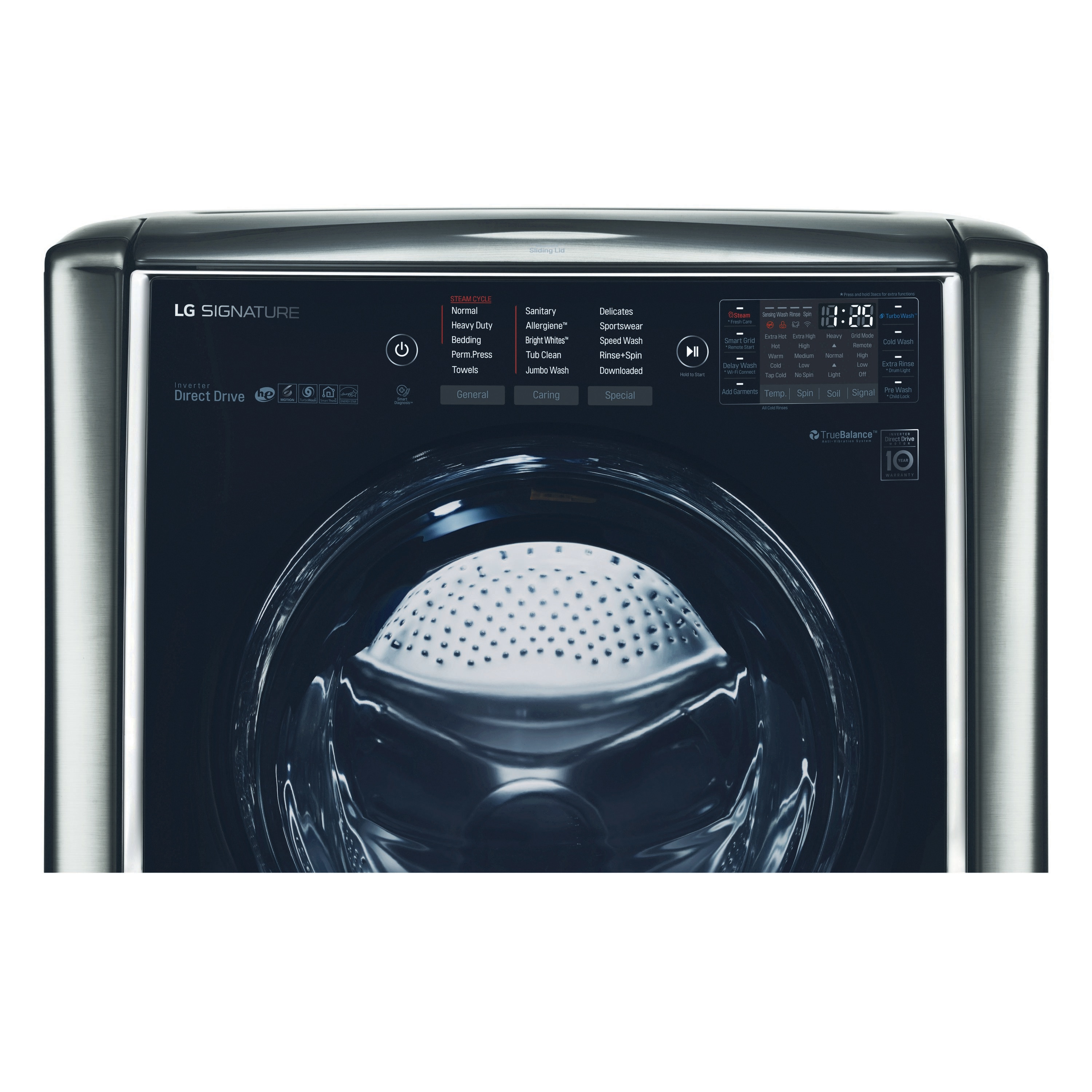 Lavadora Frontal LG SIGNATURE TWINWash de Alta Eficiencia con Ciclo de Vapor Inteligente de 5.8 pies cúbicos (Acero Inoxidable Negro) ENERGY STAR WM9500HKA
