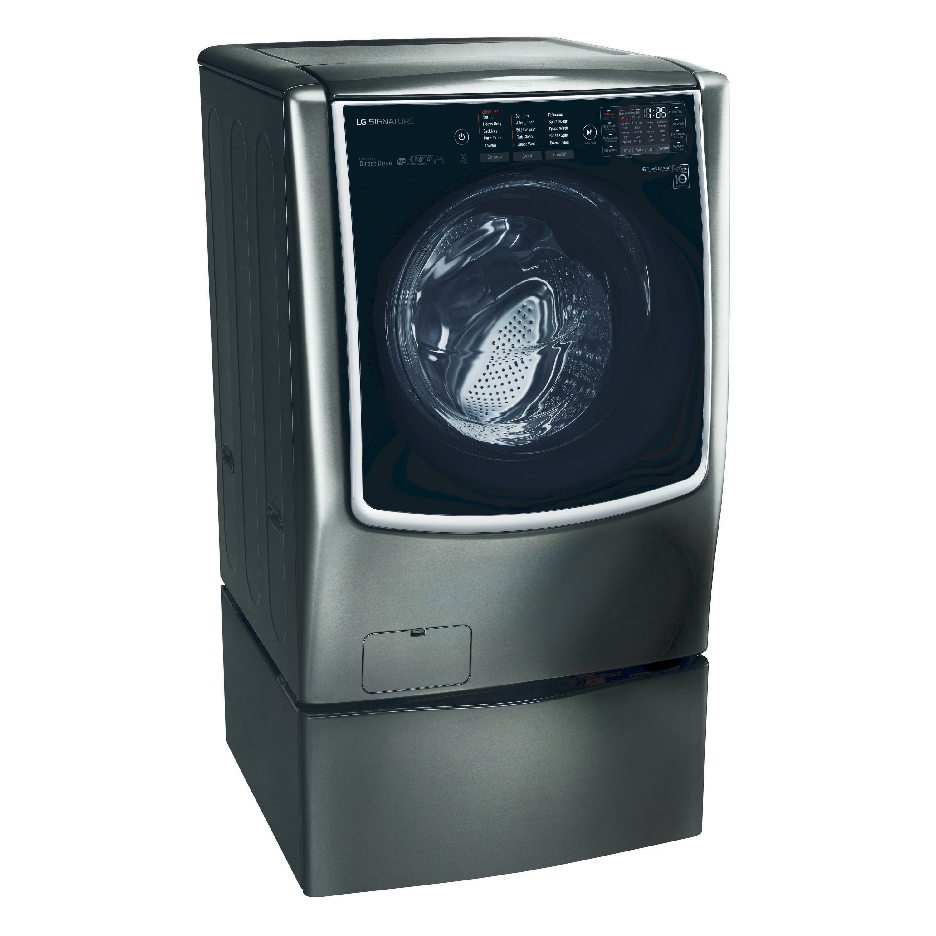 Lavadora Frontal LG SIGNATURE TWINWash de Alta Eficiencia con Ciclo de Vapor Inteligente de 5.8 pies cúbicos (Acero Inoxidable Negro) ENERGY STAR WM9500HKA