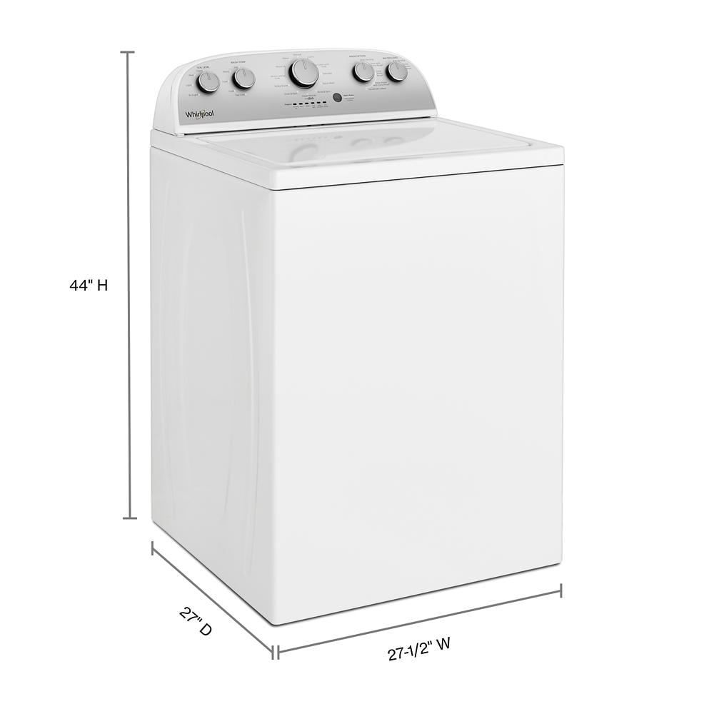 Lavadora de carga superior Whirlpool de alta eficiencia con agitador de 3.9 pies cúbicos (Blanca)