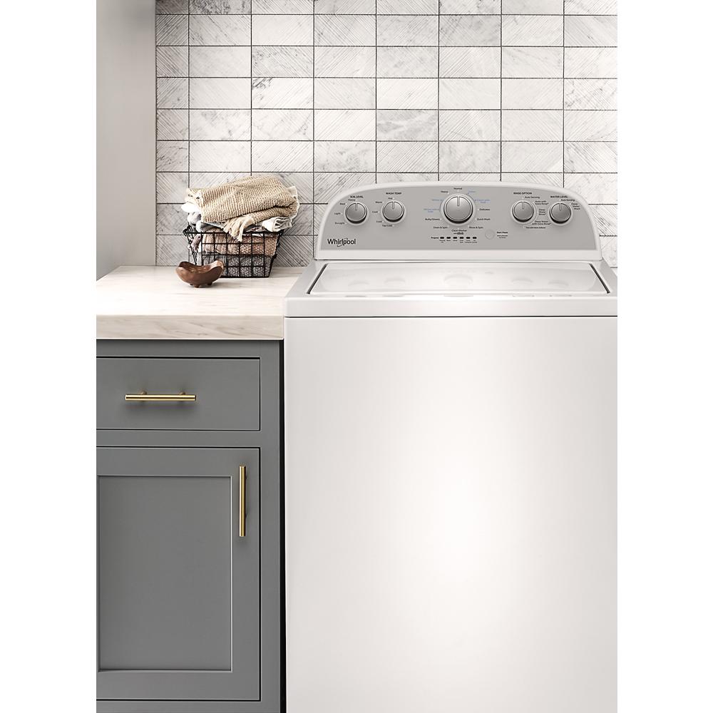 Lavadora de carga superior Whirlpool de alta eficiencia con agitador de 3.9 pies cúbicos (Blanca)
