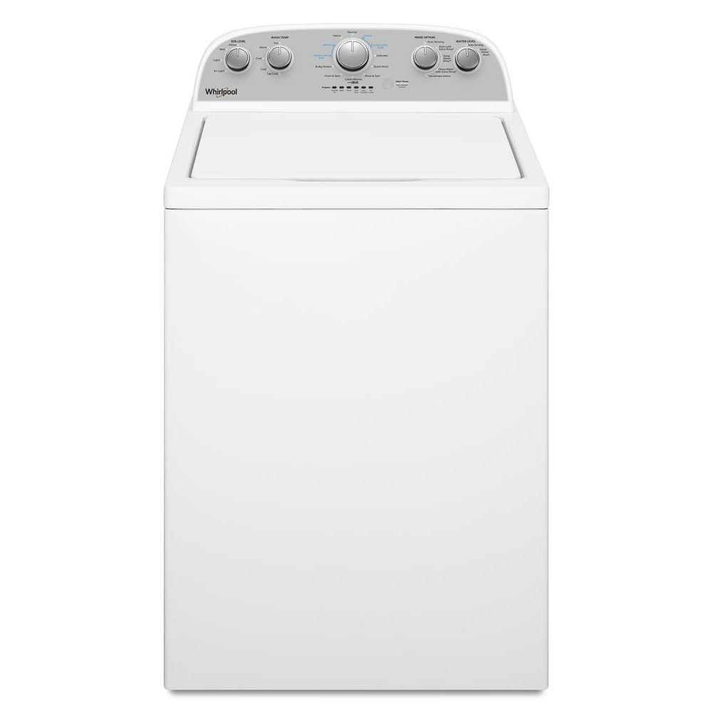 Lavadora de carga superior Whirlpool de alta eficiencia con agitador de 3.9 pies cúbicos (Blanca)