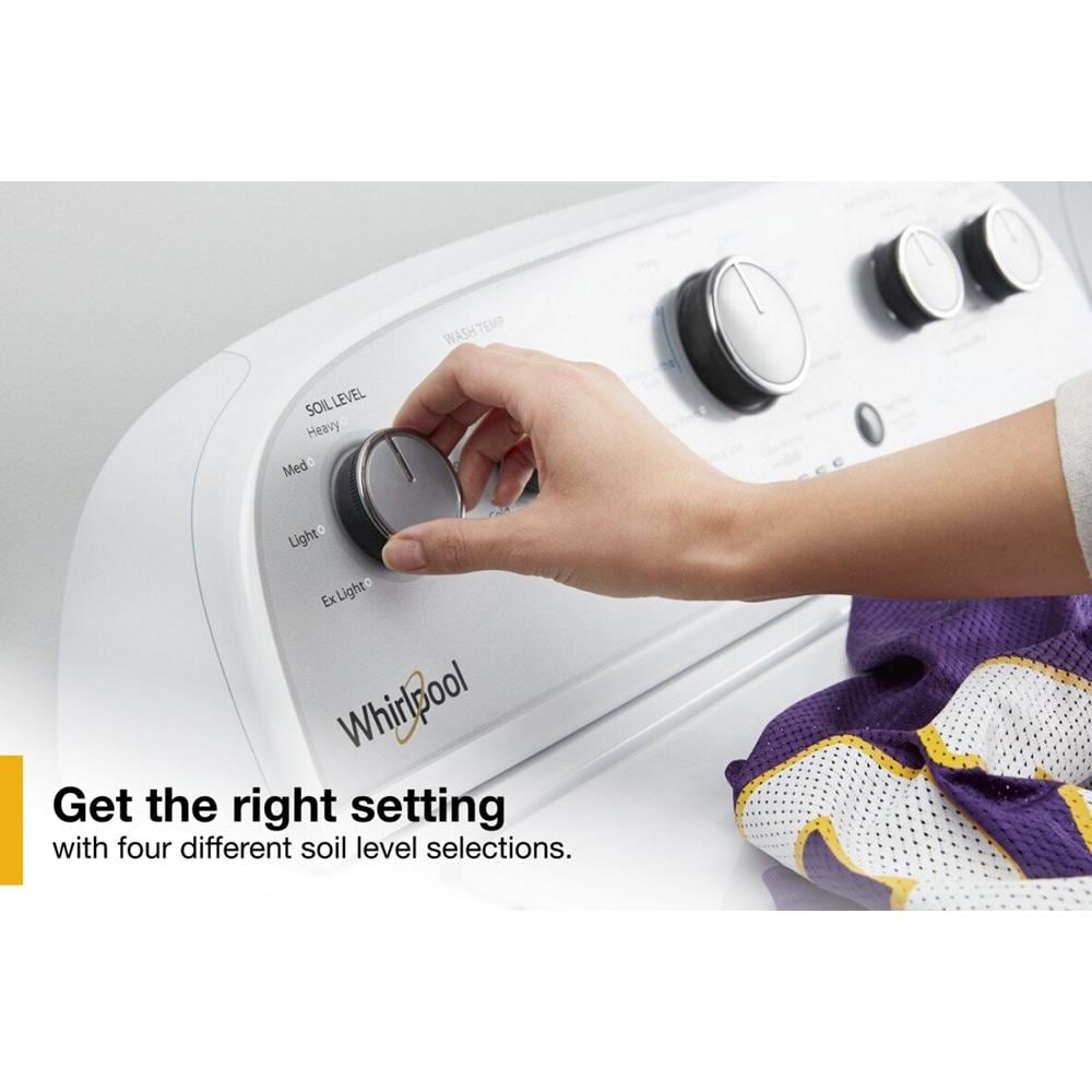 Lavadora de carga superior Whirlpool de alta eficiencia con agitador de 3.9 pies cúbicos (Blanca)