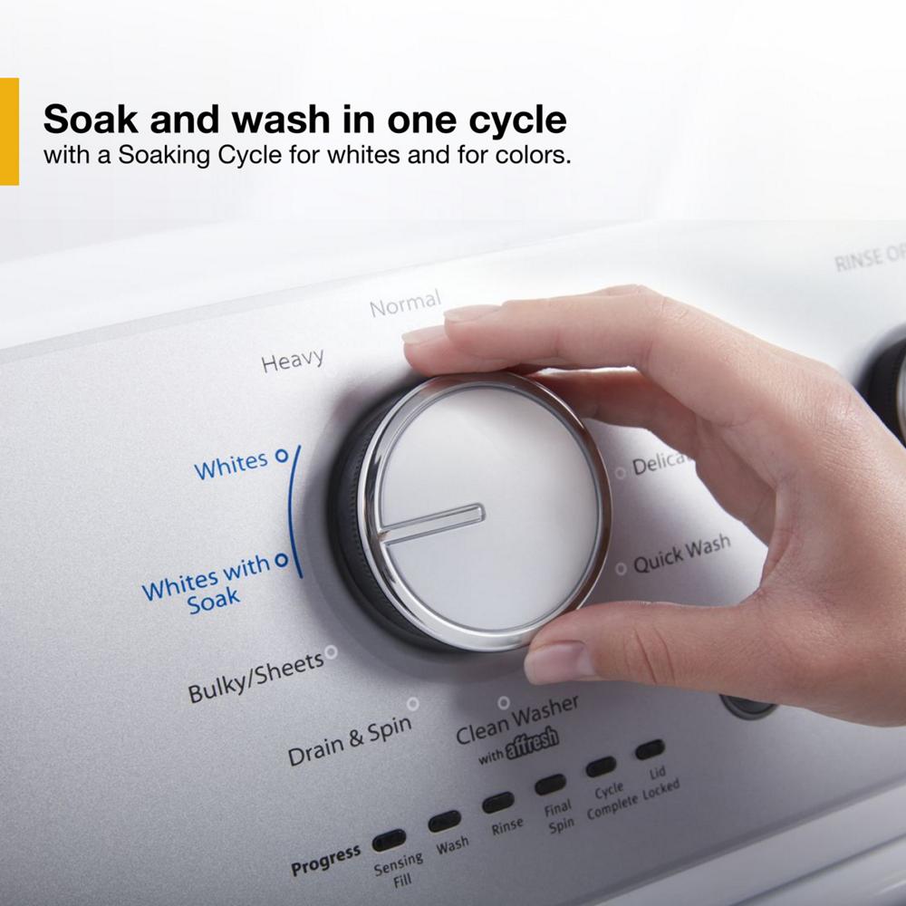 Lavadora de carga superior Whirlpool de alta eficiencia con agitador de 3.9 pies cúbicos (Blanca)