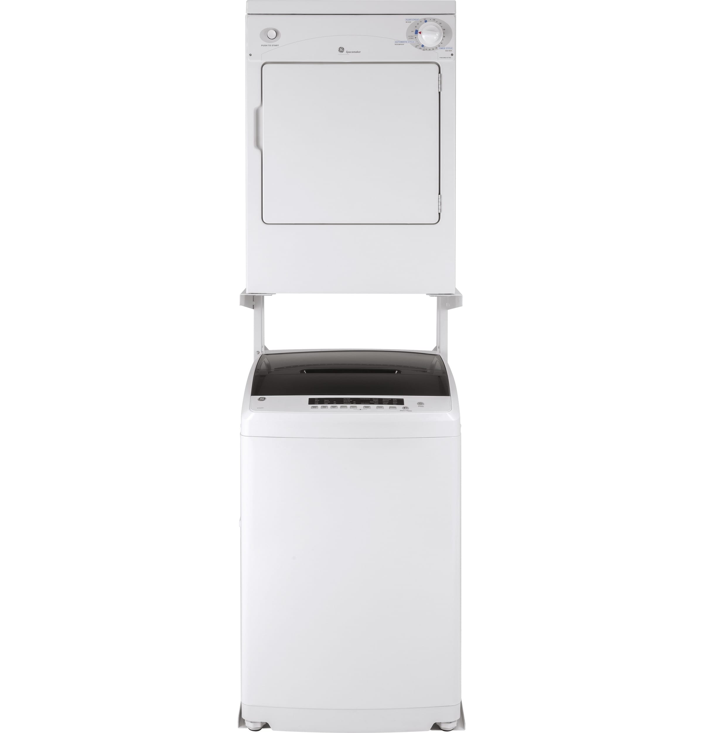 Lavadora de carga superior con impulsor de 2.8 pies cúbicos de GE para ahorrar espacio (Blanca) GNW128SSMWW