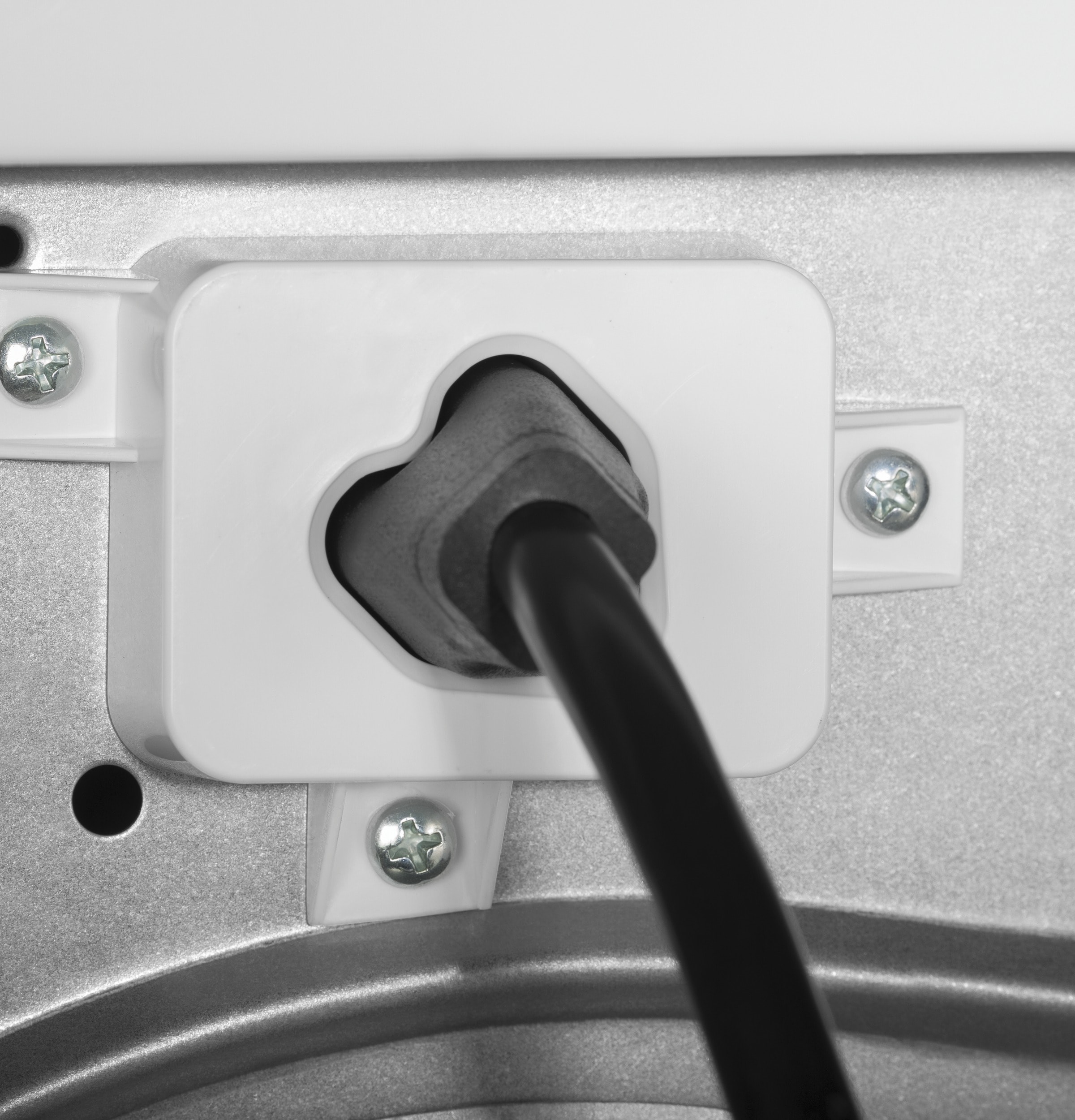Lavadora de carga frontal apilable de alta eficiencia con ciclo de vapor GE de 2.4 pies cúbicos (Blanca) con certificación ENERGY STAR GFW148SSMWW