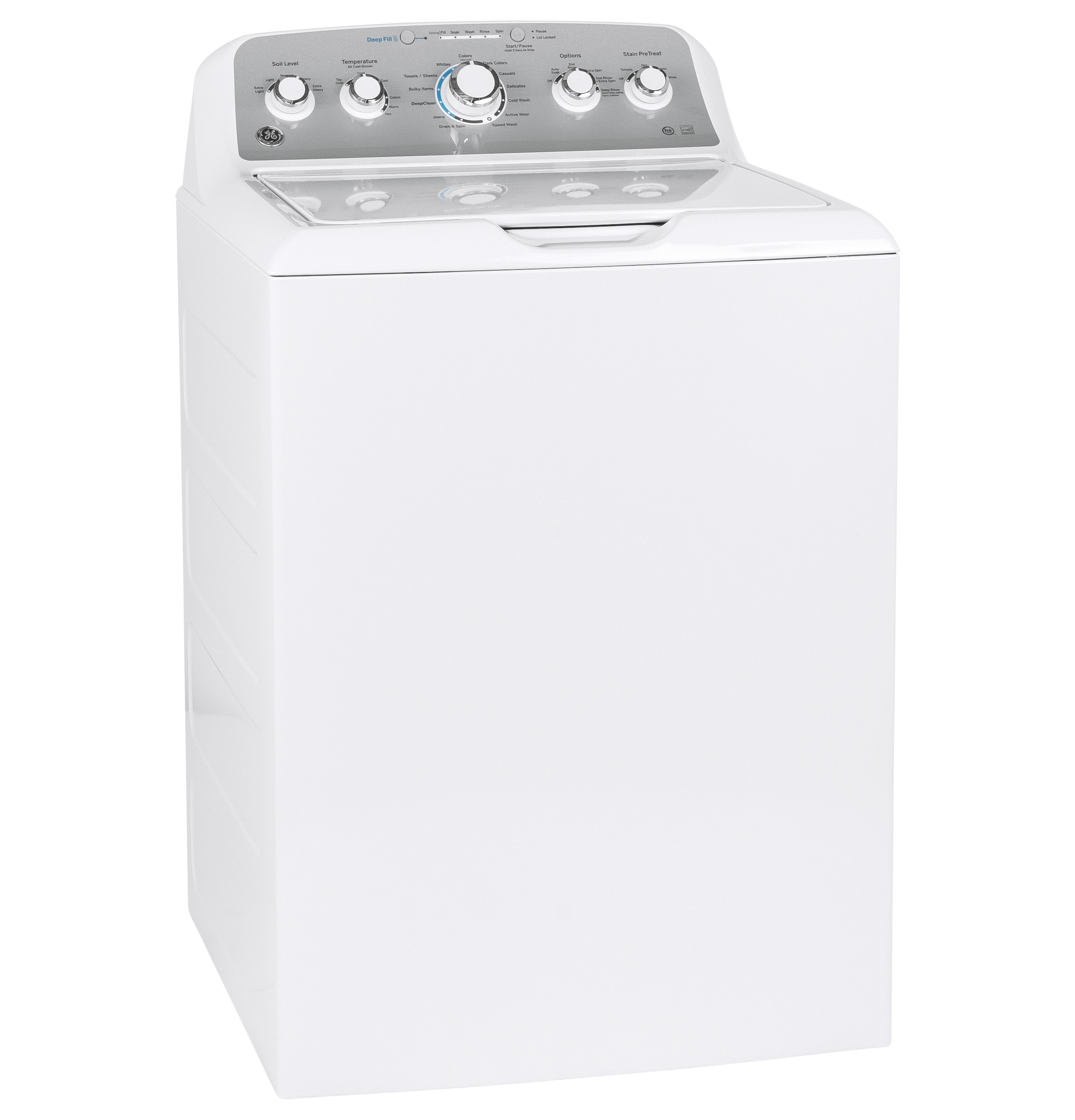 Lavadora de carga superior de alto rendimiento con agitador de 4.6 pies cúbicos (blanca) con certificación ENERGY STAR GE GTW500ASNWS