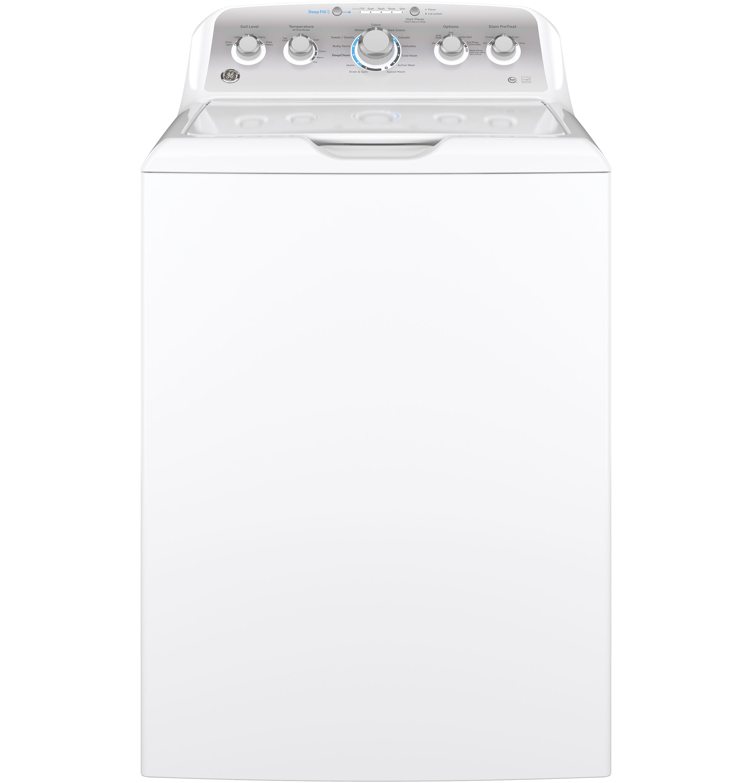 Lavadora de carga superior de alto rendimiento con agitador de 4.6 pies cúbicos (blanca) con certificación ENERGY STAR GE GTW500ASNWS
