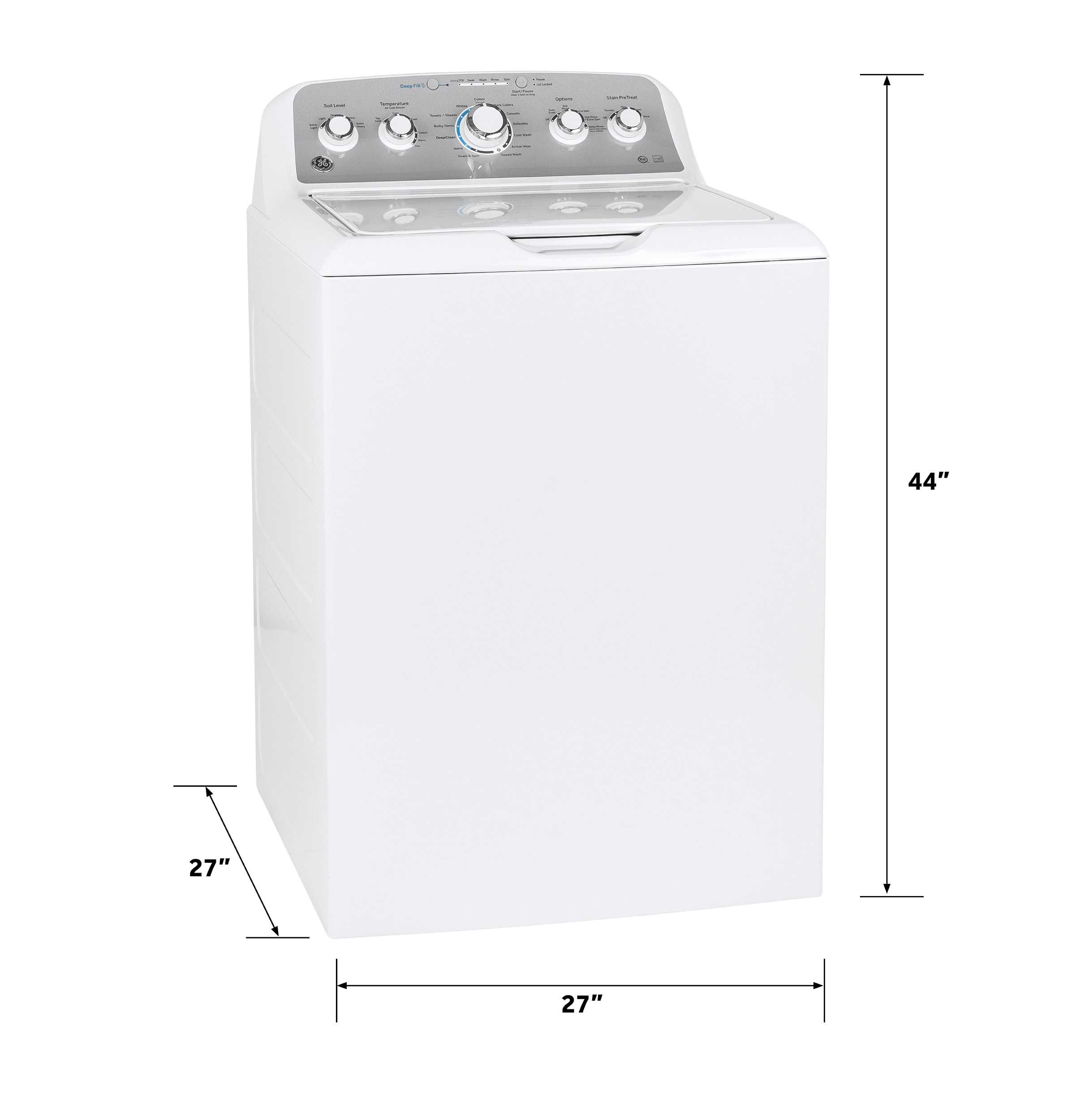 Lavadora de carga superior de alto rendimiento con agitador de 4.6 pies cúbicos (blanca) con certificación ENERGY STAR GE GTW500ASNWS