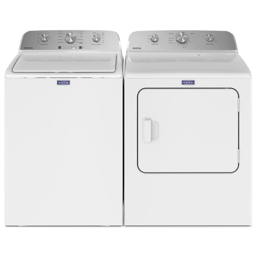 Lavadora de carga superior de alta eficiencia de 4.7 pies cúbicos con agitador y compatible con tecnología inteligente (blanca) MVW6230HW de Maytag