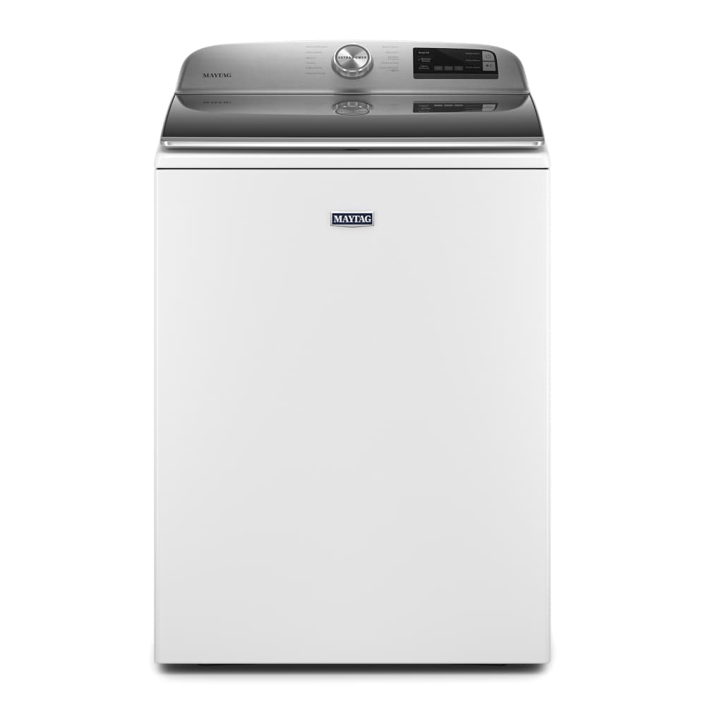 Lavadora de carga superior de alta eficiencia de 4.7 pies cúbicos con agitador y compatible con tecnología inteligente (blanca) MVW6230HW de Maytag