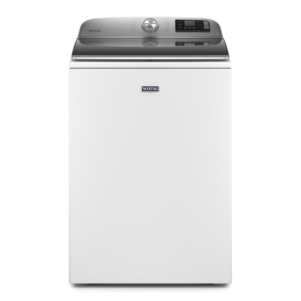 Lavadora de carga superior compatible con Smart de alta eficiencia de 5.3 pies cúbicos de Maytag (Blanca) ENERGY STAR MVW7232HW