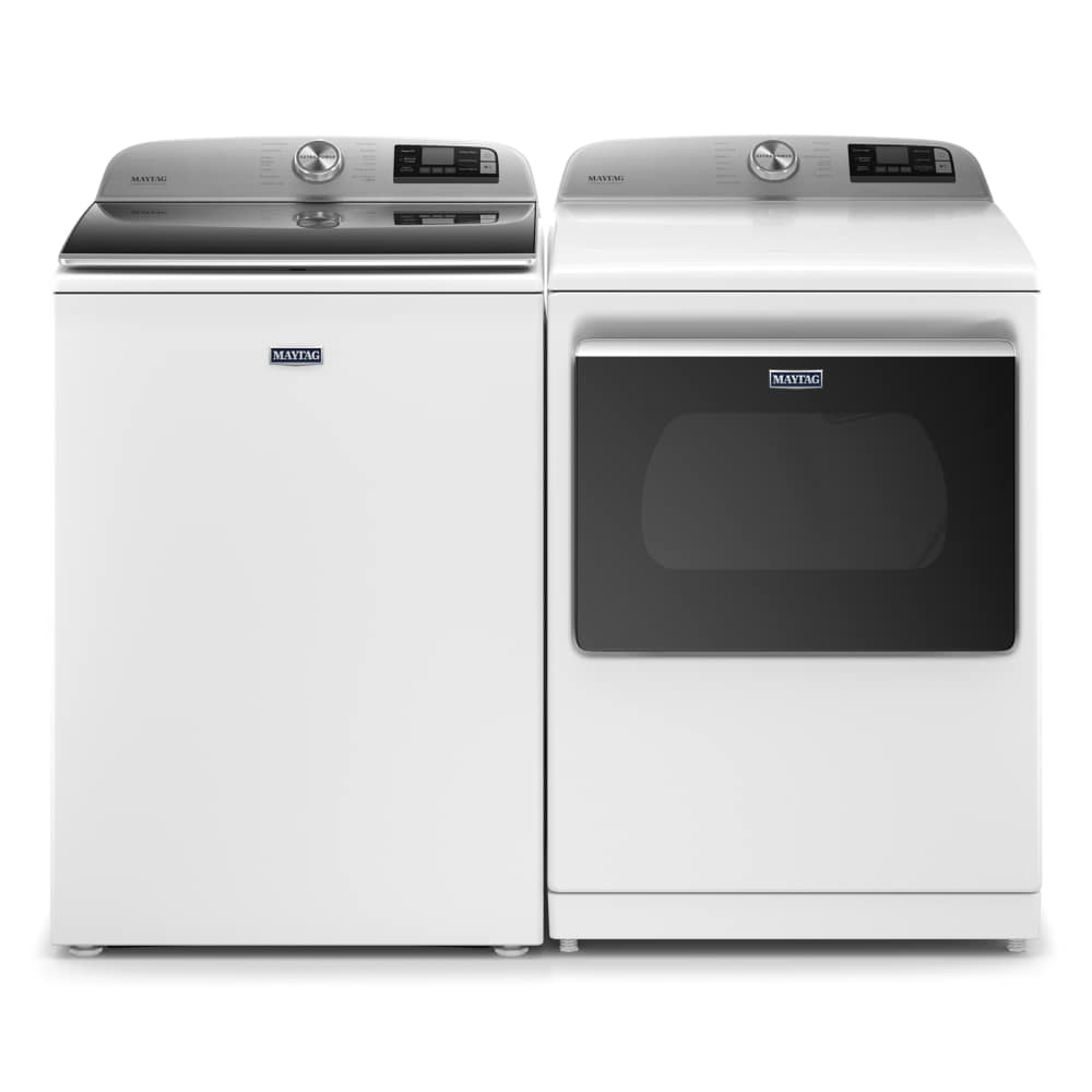 Lavadora de carga superior compatible con Smart de alta eficiencia de 5.3 pies cúbicos de Maytag (Blanca) ENERGY STAR MVW7232HW