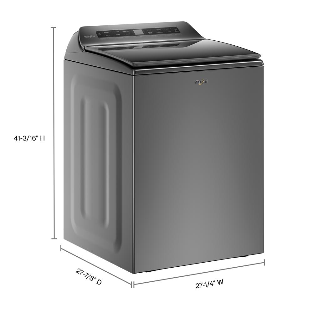 Lavadora de carga superior Whirlpool de alta eficiencia con impulsor de 4.8 pies cúbicos (color sombra de cromo)