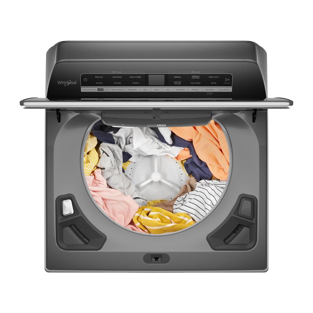 Lavadora de carga superior Whirlpool de alta eficiencia con impulsor de 4.8 pies cúbicos (color sombra de cromo)